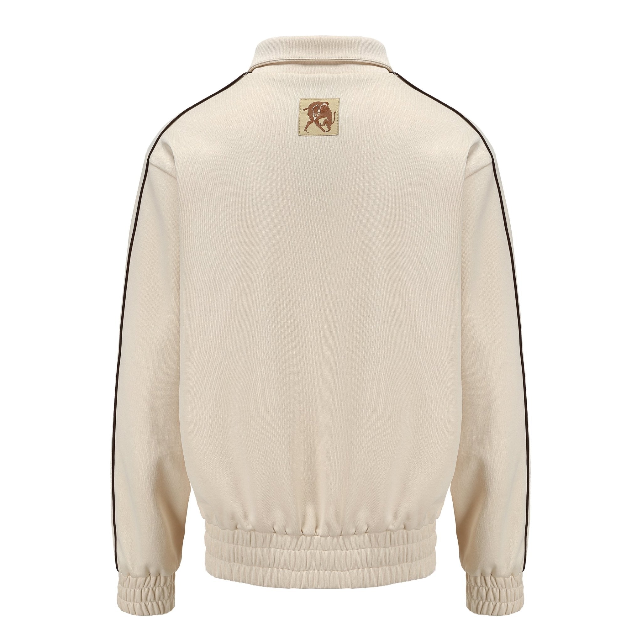 GARCON BY GARCON Flocked Lion Junior Retro Sports Zipper Jacket Beige | MADA IN CHINA