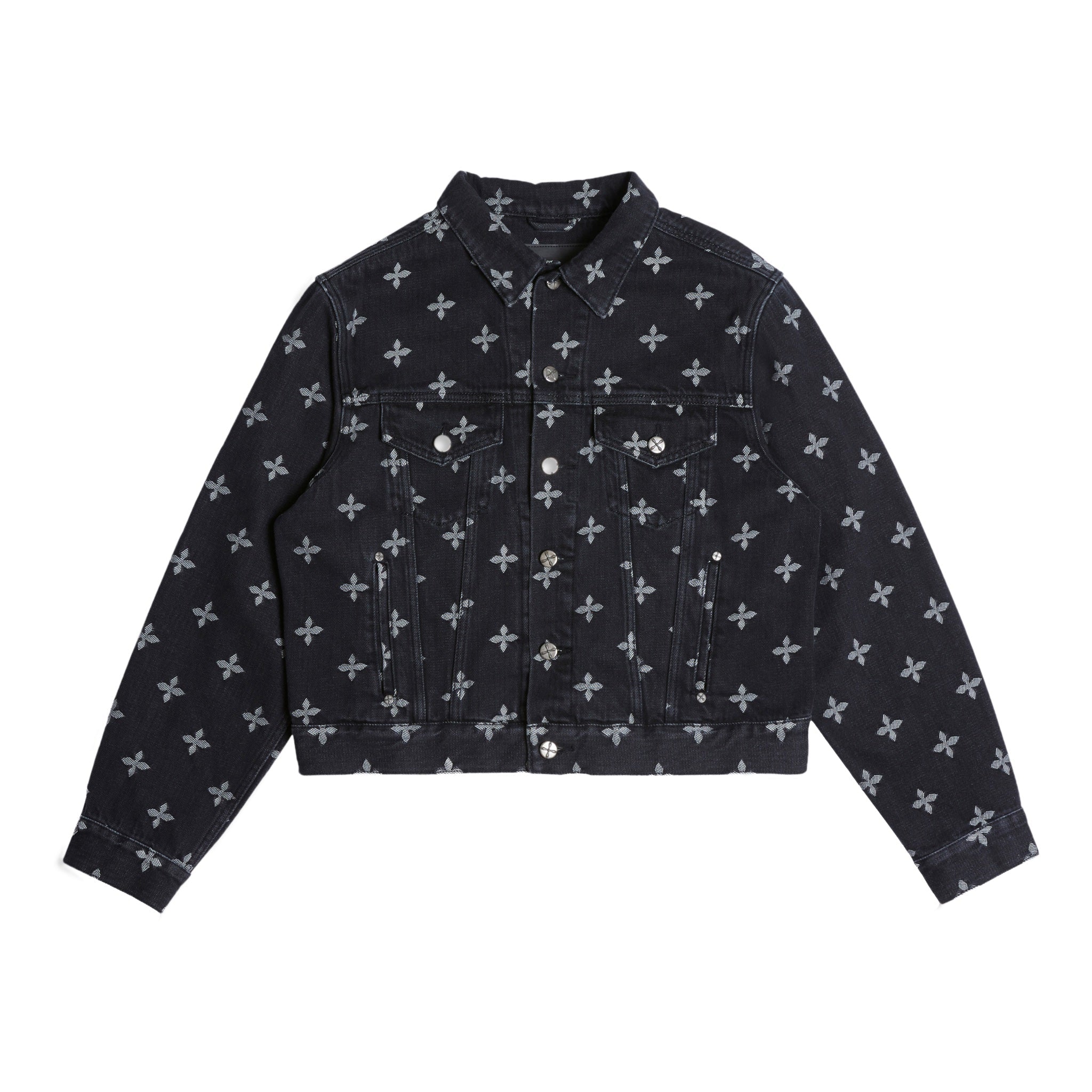 SMFK Garden Jacquard Denim Short Jacket Black | MADA IN CHINA