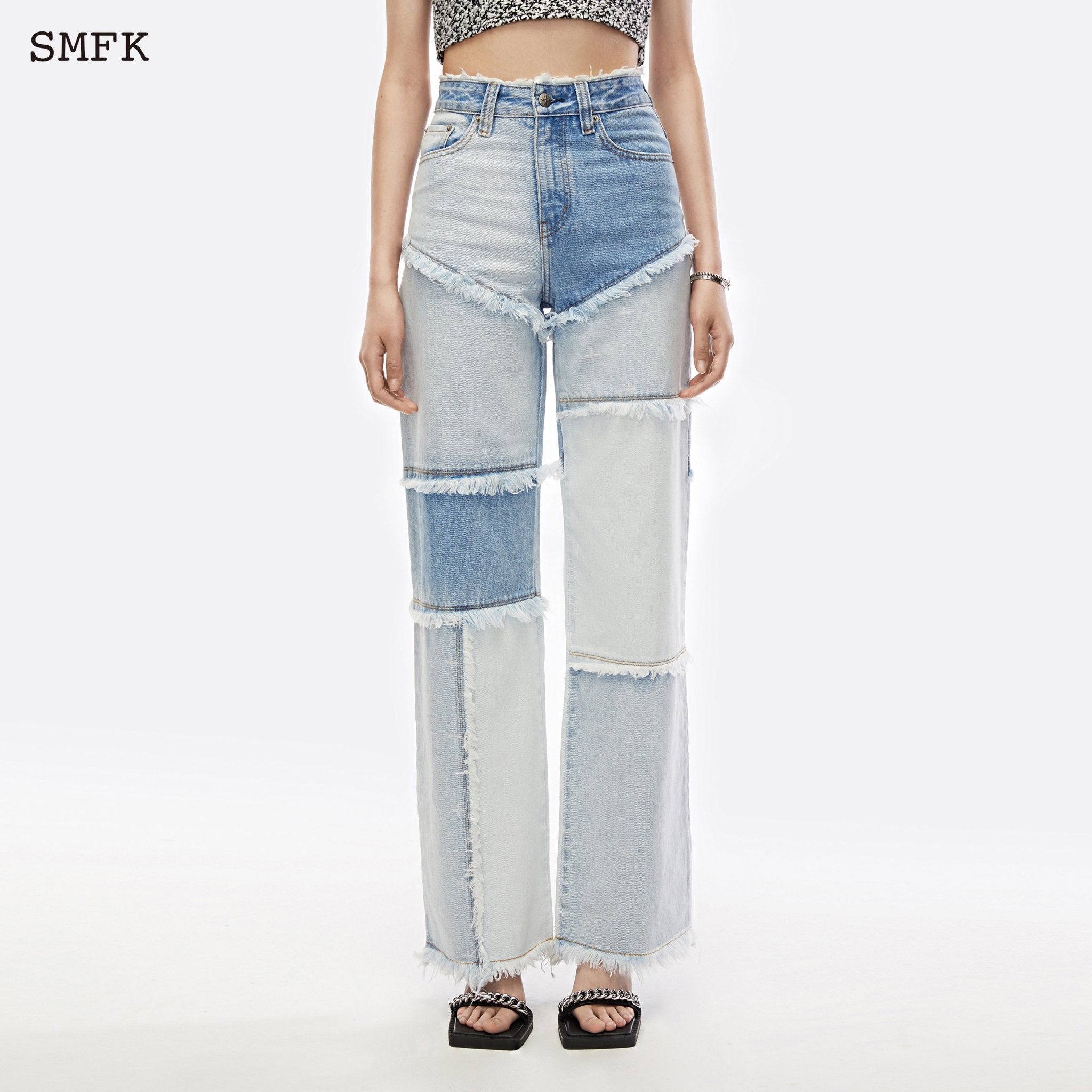 SMFK Garden Puzzle Blue Denim Jeans | MADA IN CHINA