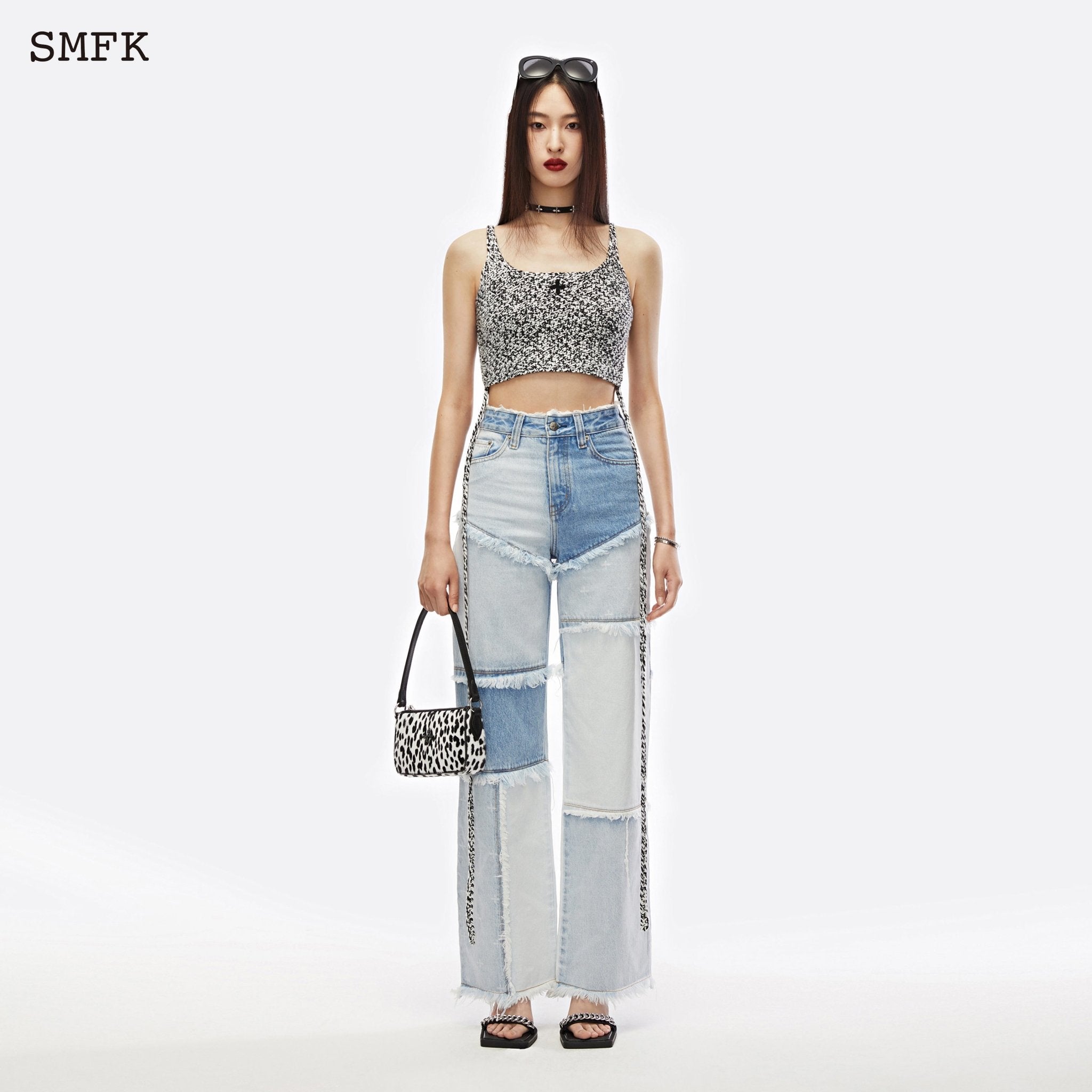 SMFK Garden Puzzle Blue Denim Jeans | MADA IN CHINA