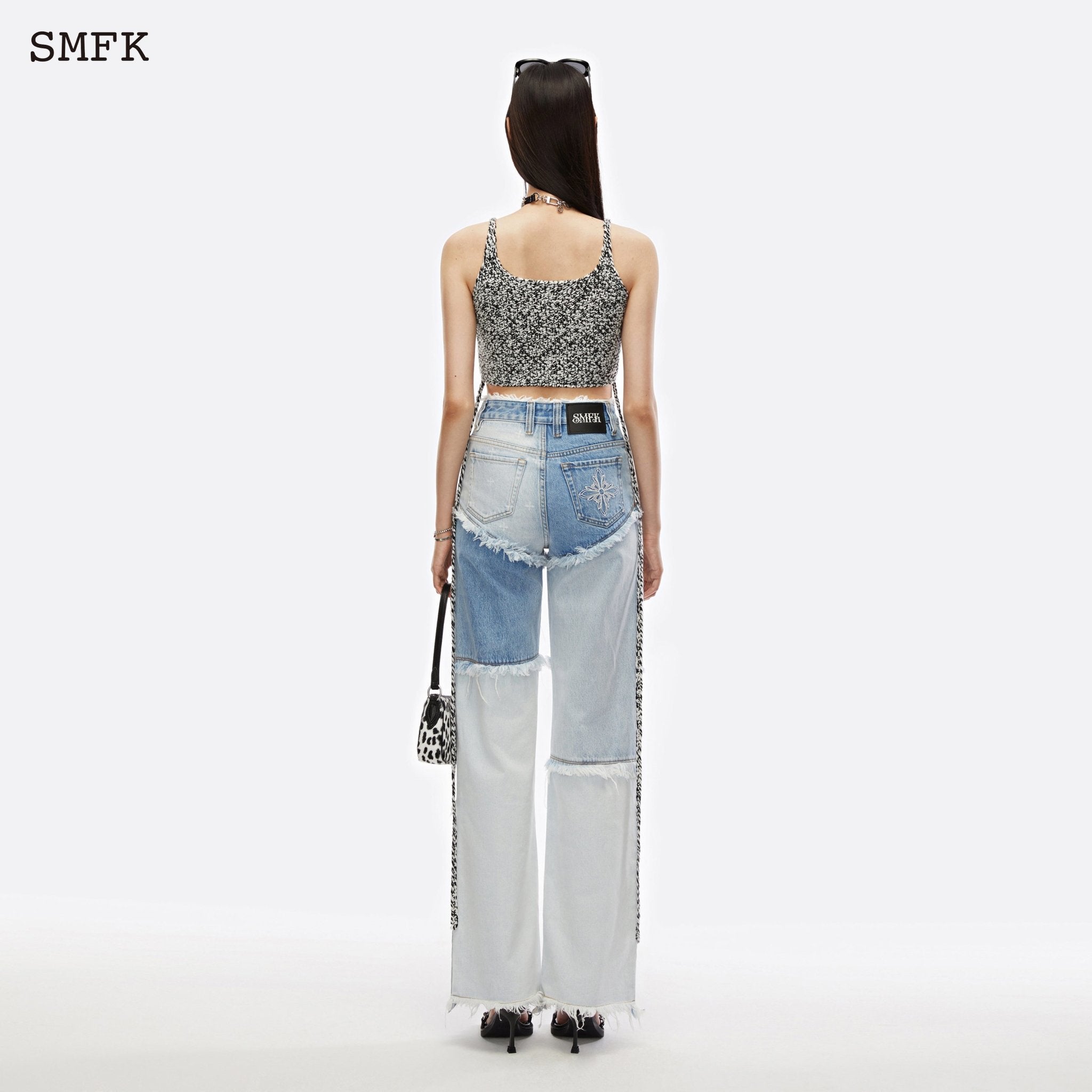 SMFK Garden Puzzle Blue Denim Jeans | MADA IN CHINA