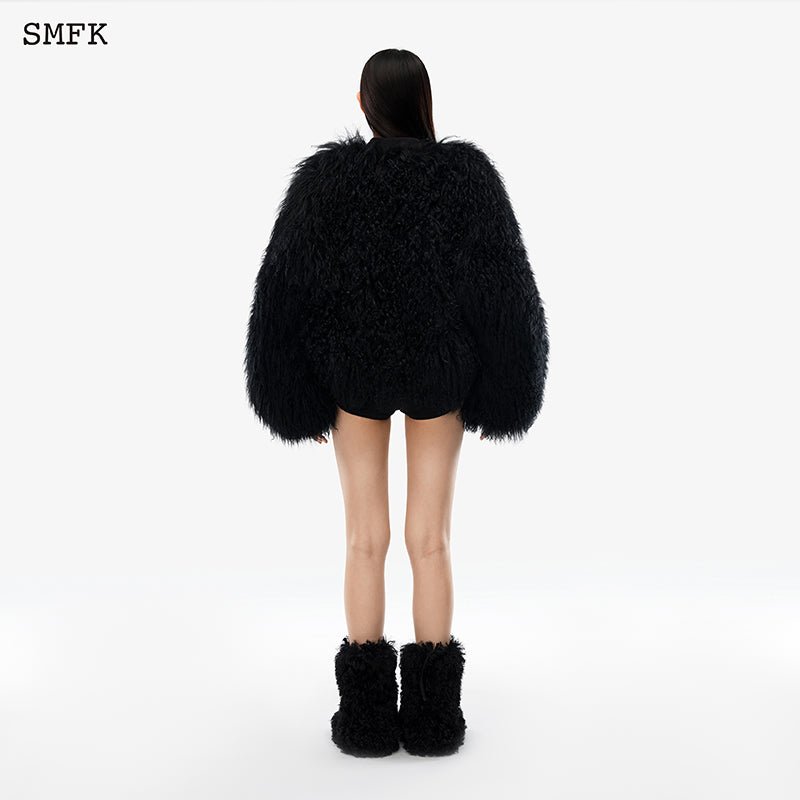 SMFK Gemini Fur Aviator Jacket Black | MADA IN CHINA