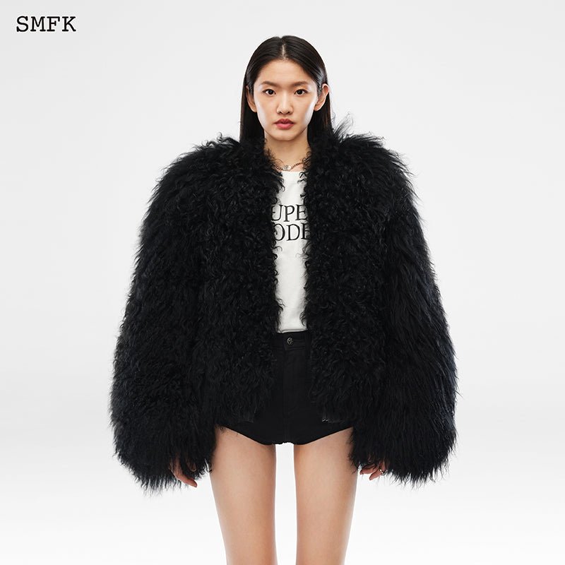 SMFK Gemini Fur Aviator Jacket Black | MADA IN CHINA