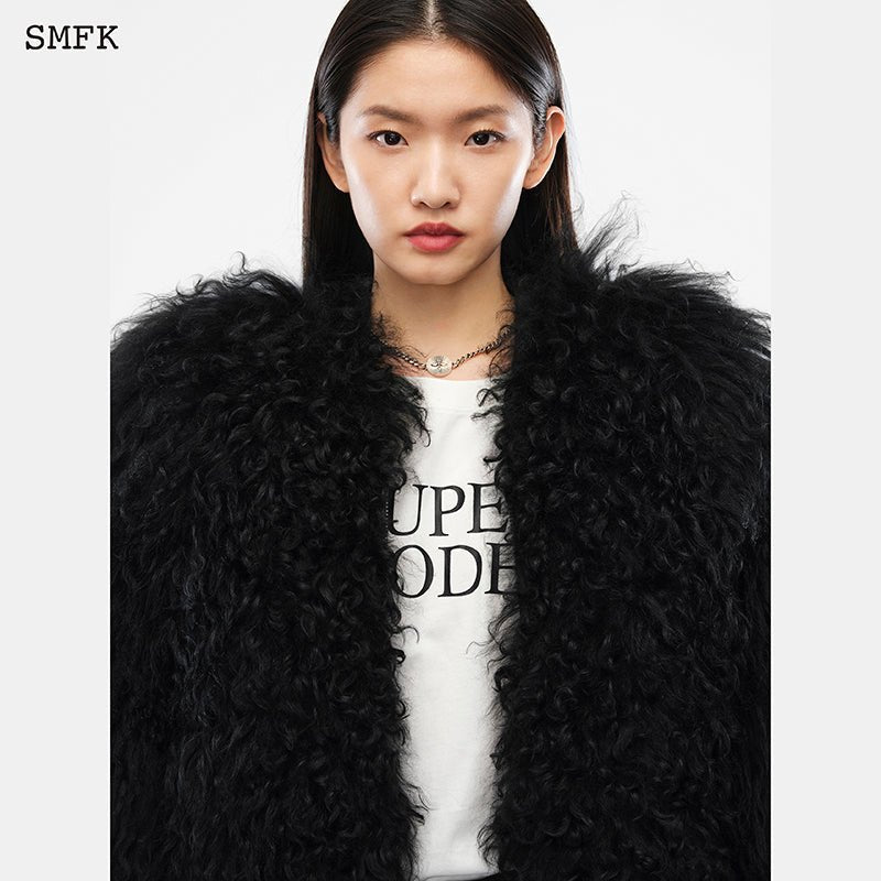 SMFK Gemini Fur Aviator Jacket Black | MADA IN CHINA