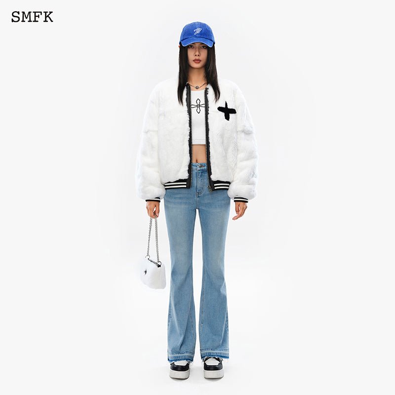 SMFK Gemini Fur Aviator Jacket White | MADA IN CHINA