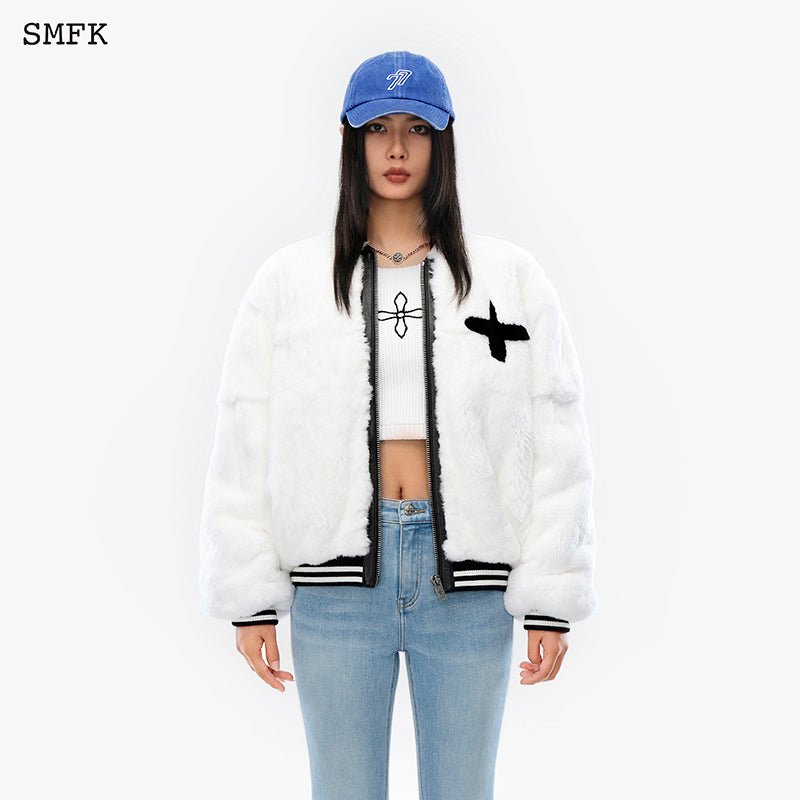 SMFK Gemini Fur Aviator Jacket White | MADA IN CHINA