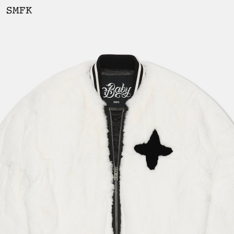 SMFK Gemini Fur Aviator Jacket White | MADA IN CHINA