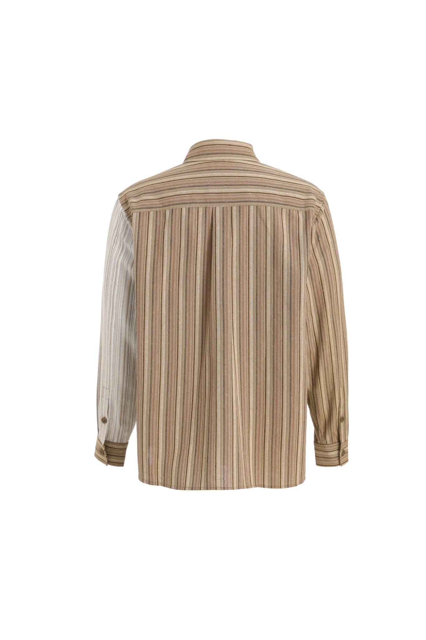 GARCON BY GARCON Gold Silk Striped Patchwork Shirt | MADA IN CHINA