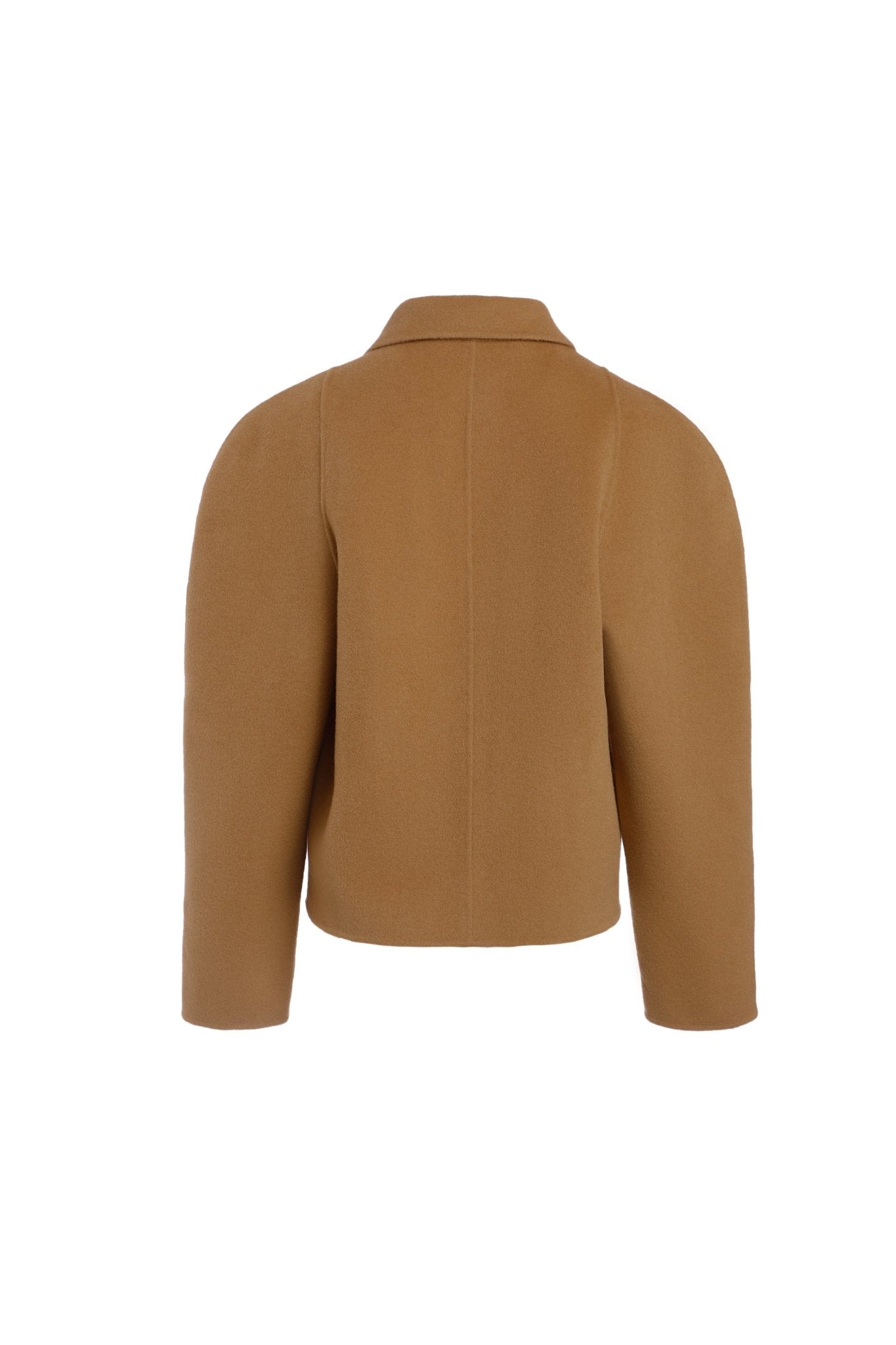 GROUP THERAPY Golden Camel Round Shoulder Short Wool Cashmere Jacket | MADA IN CHINA