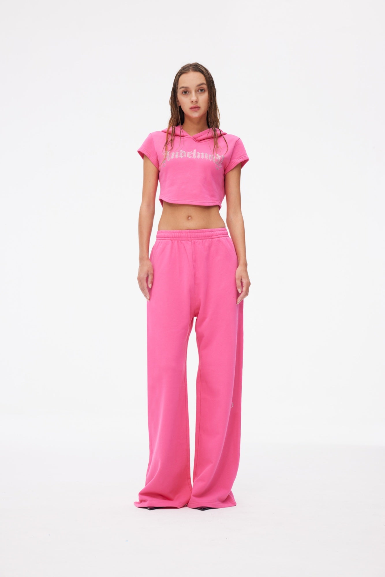 ANN ANDELMAN Gothic Crystal Long Pants Pink | MADA IN CHINA