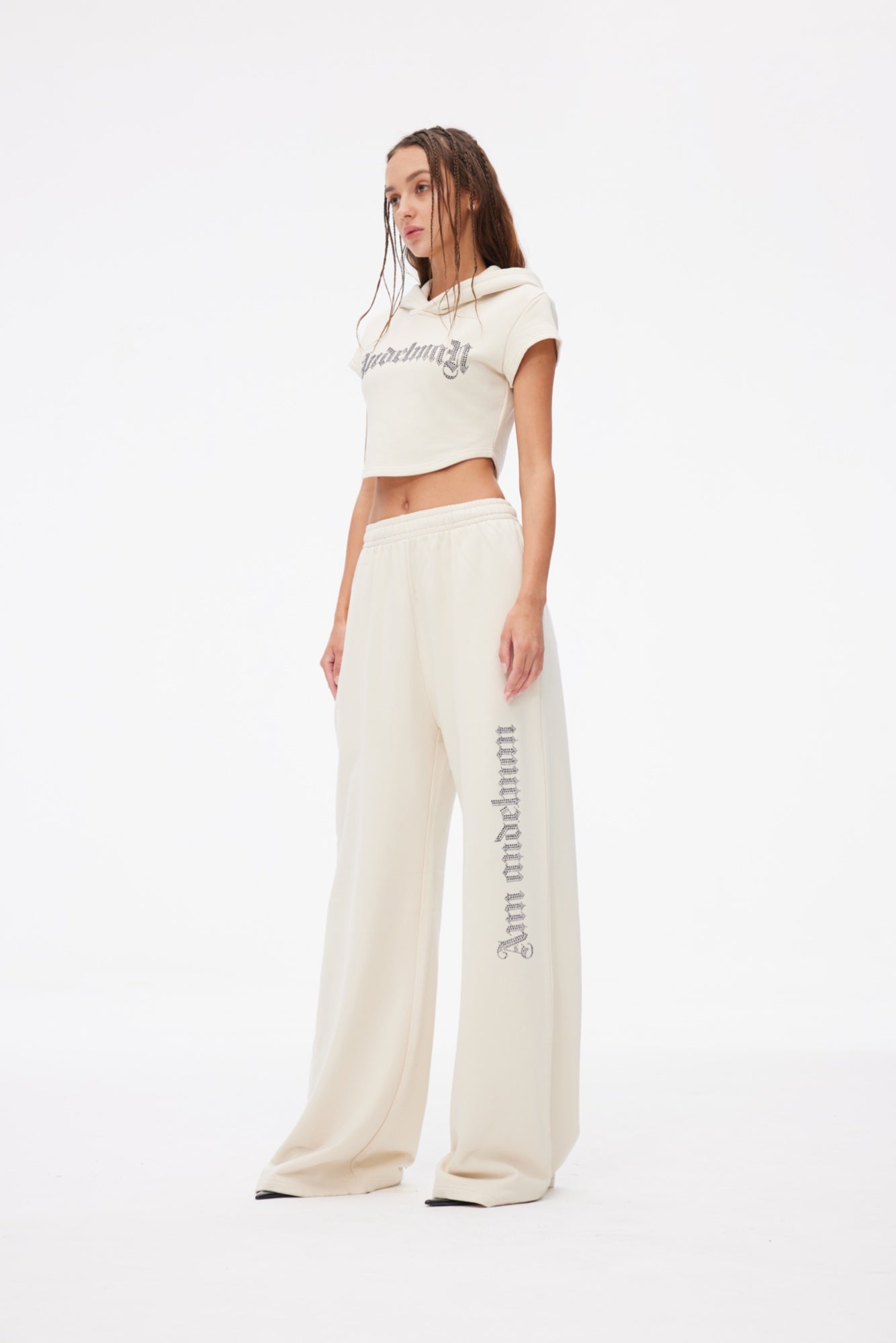 ANN ANDELMAN Gothic Crystal Long Pants White | MADA IN CHINA