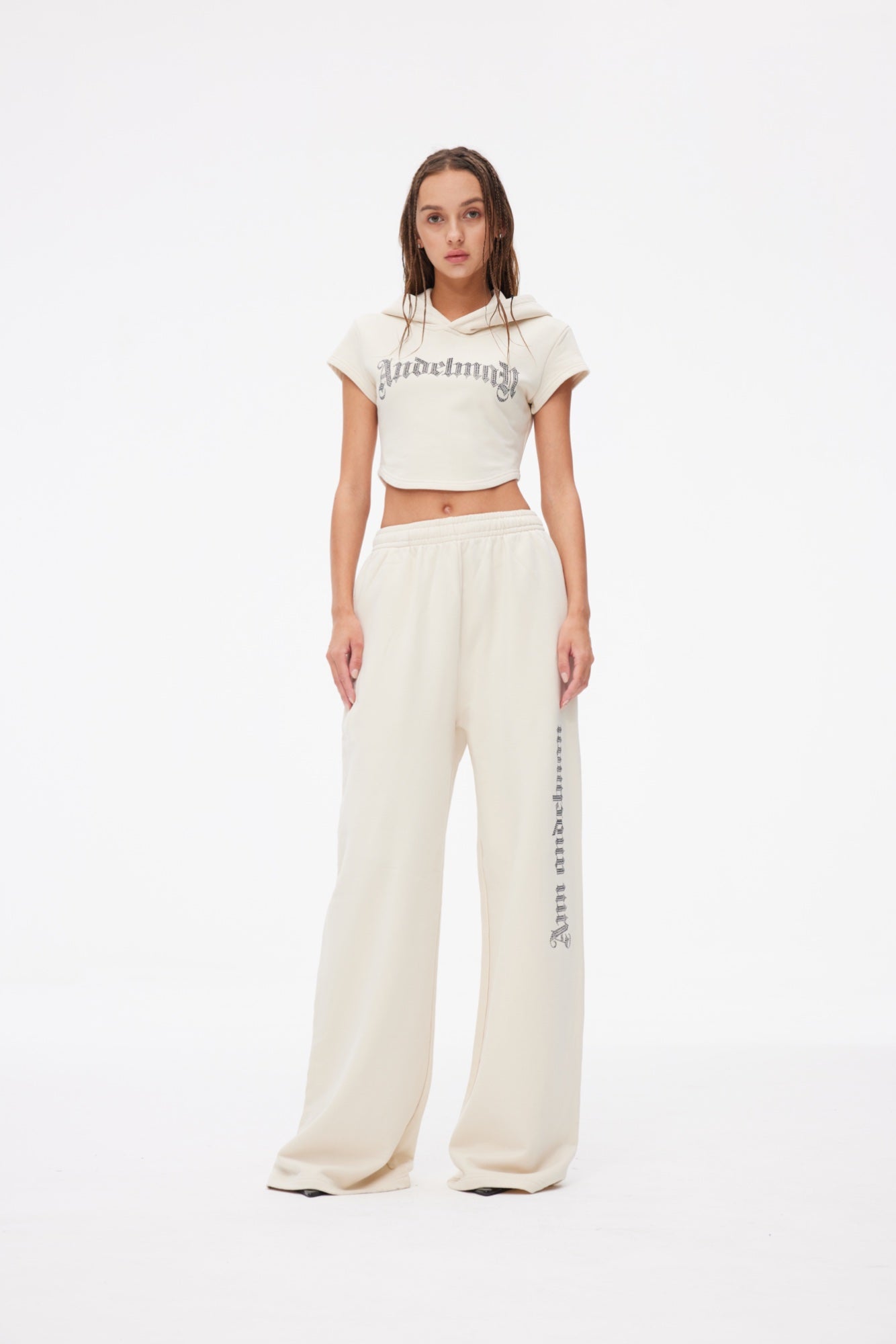 ANN ANDELMAN Gothic Crystal Long Pants White | MADA IN CHINA