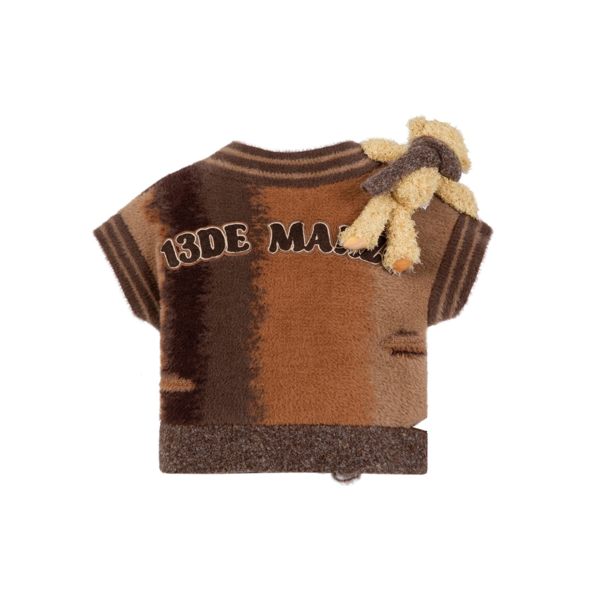 13DE MARZO Gradient Furry Vest Iced Coffee | MADA IN CHINA