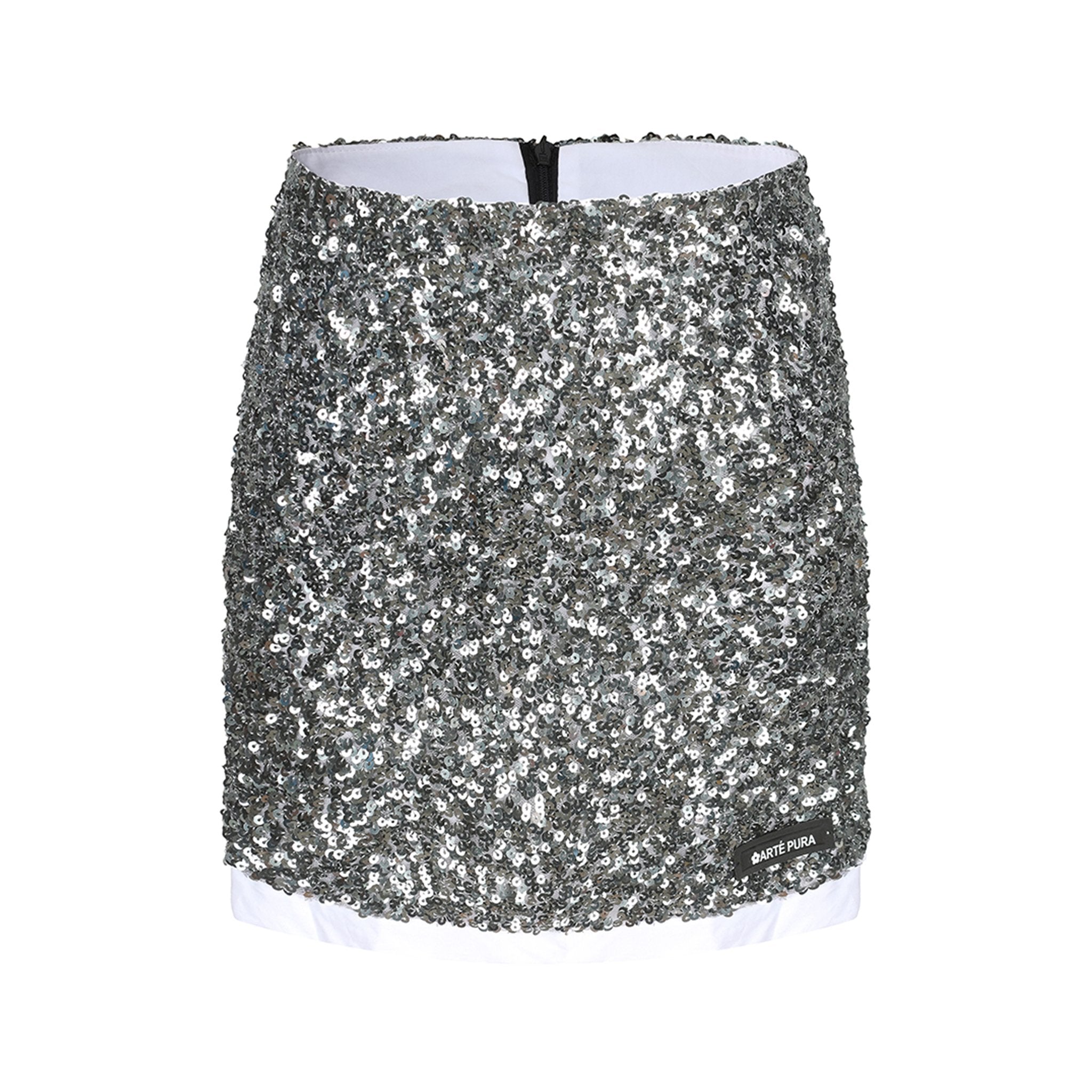 ARTE PURA Gray Sequined Skirt | MADA IN CHINA