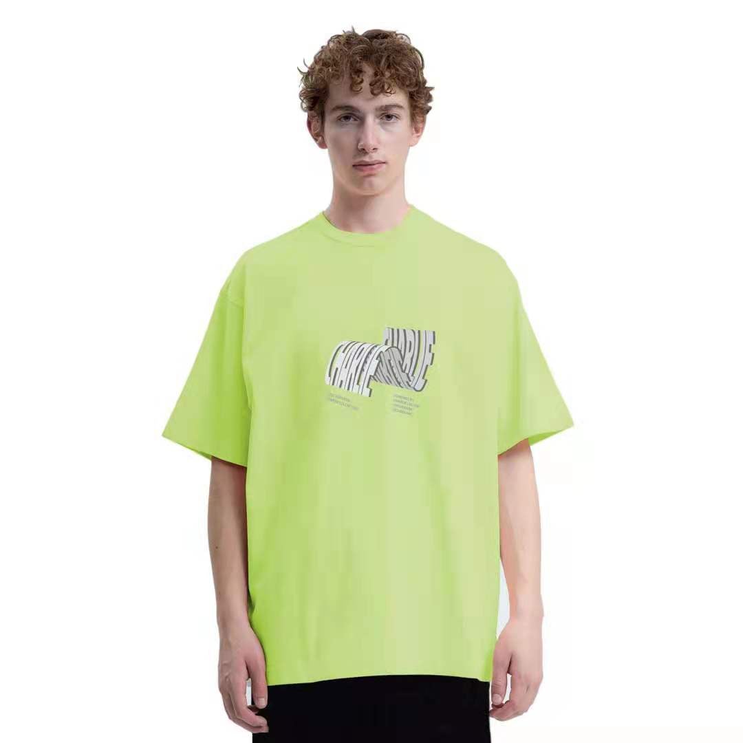 CHARLIE LUCIANO Green 3D Logo Print Tee | MADA IN CHINA