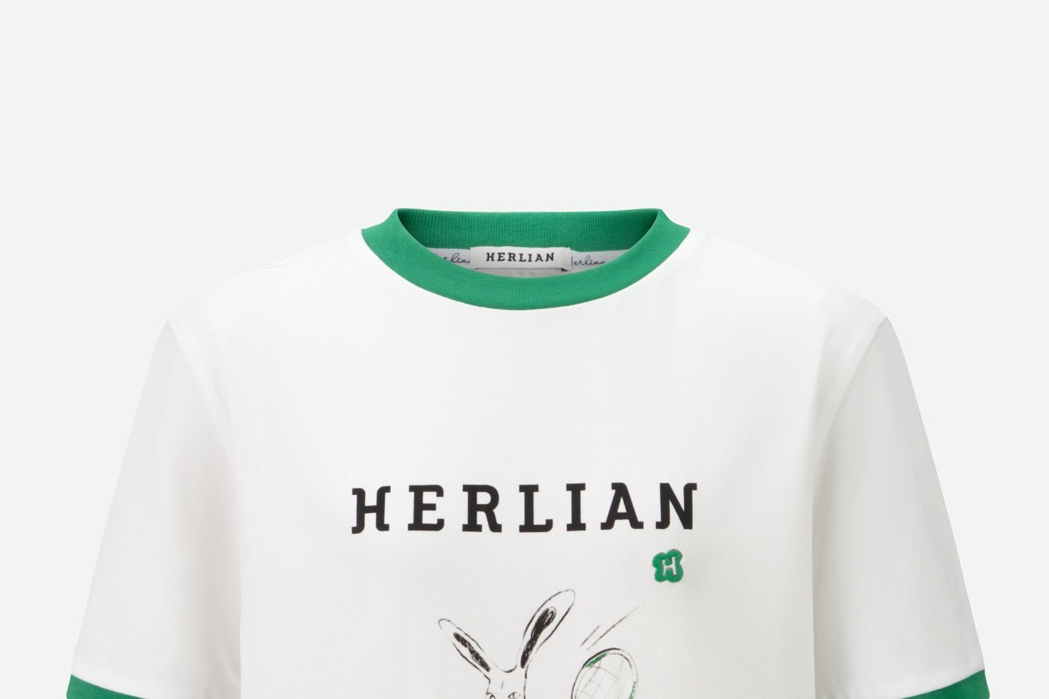 HERLIAN Green And White Tennis Rabbit T-shirt | MADA IN CHINA