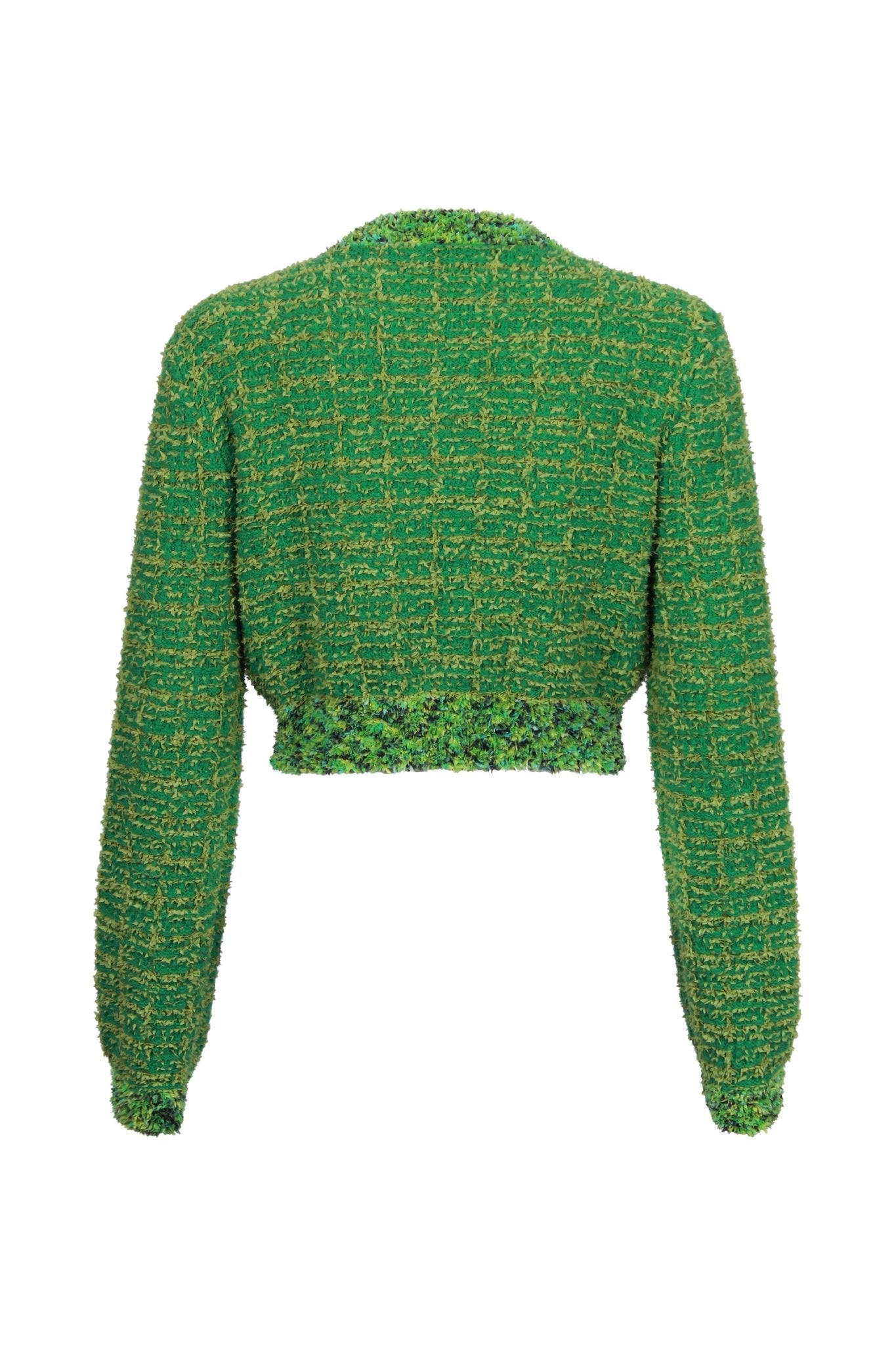 CALVIN LUO Green Butterfly Yarn Short Cardigan | MADA IN CHINA