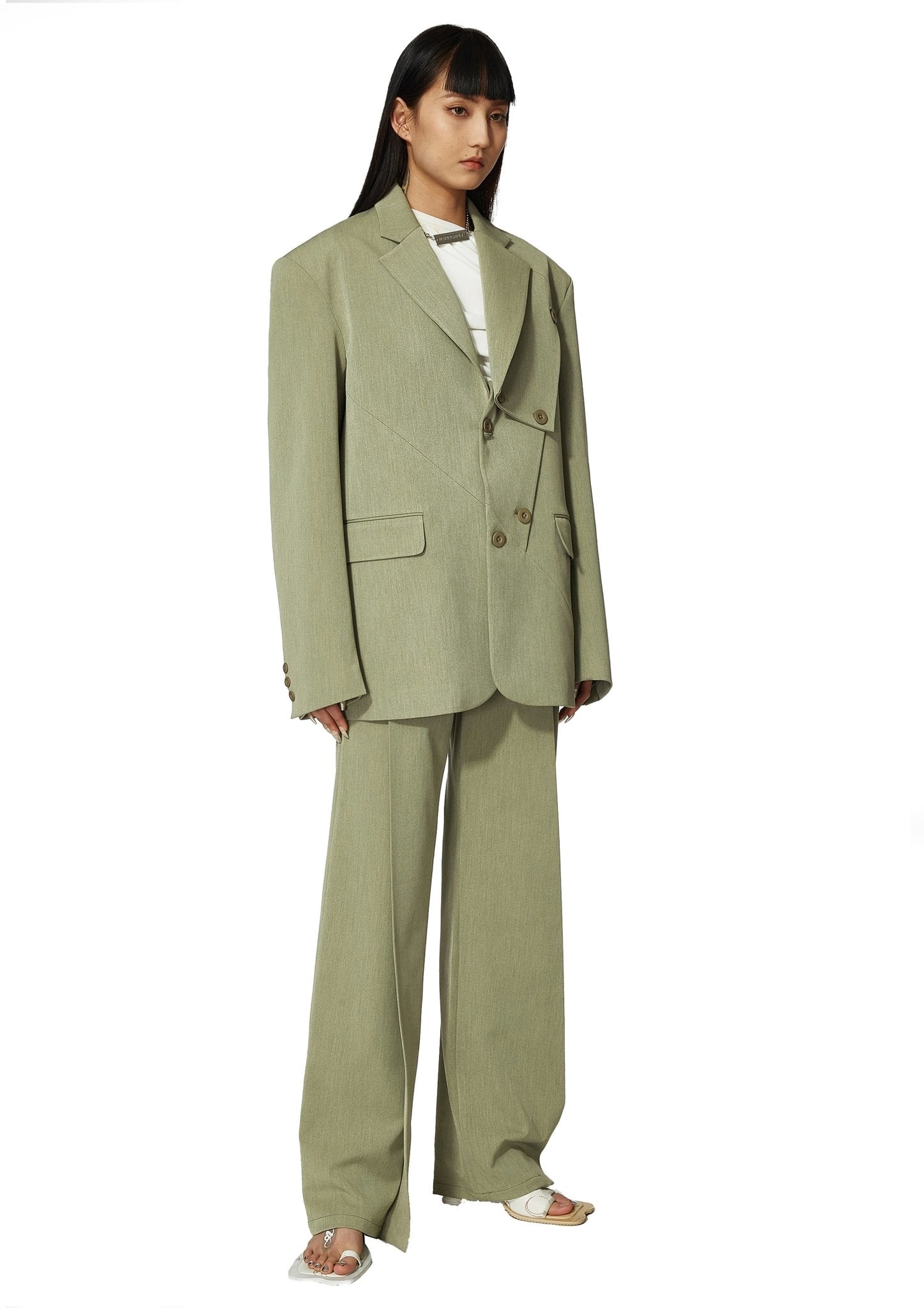 MARRKNULL Green Double Wear Blazer Jacket | MADA IN CHINA