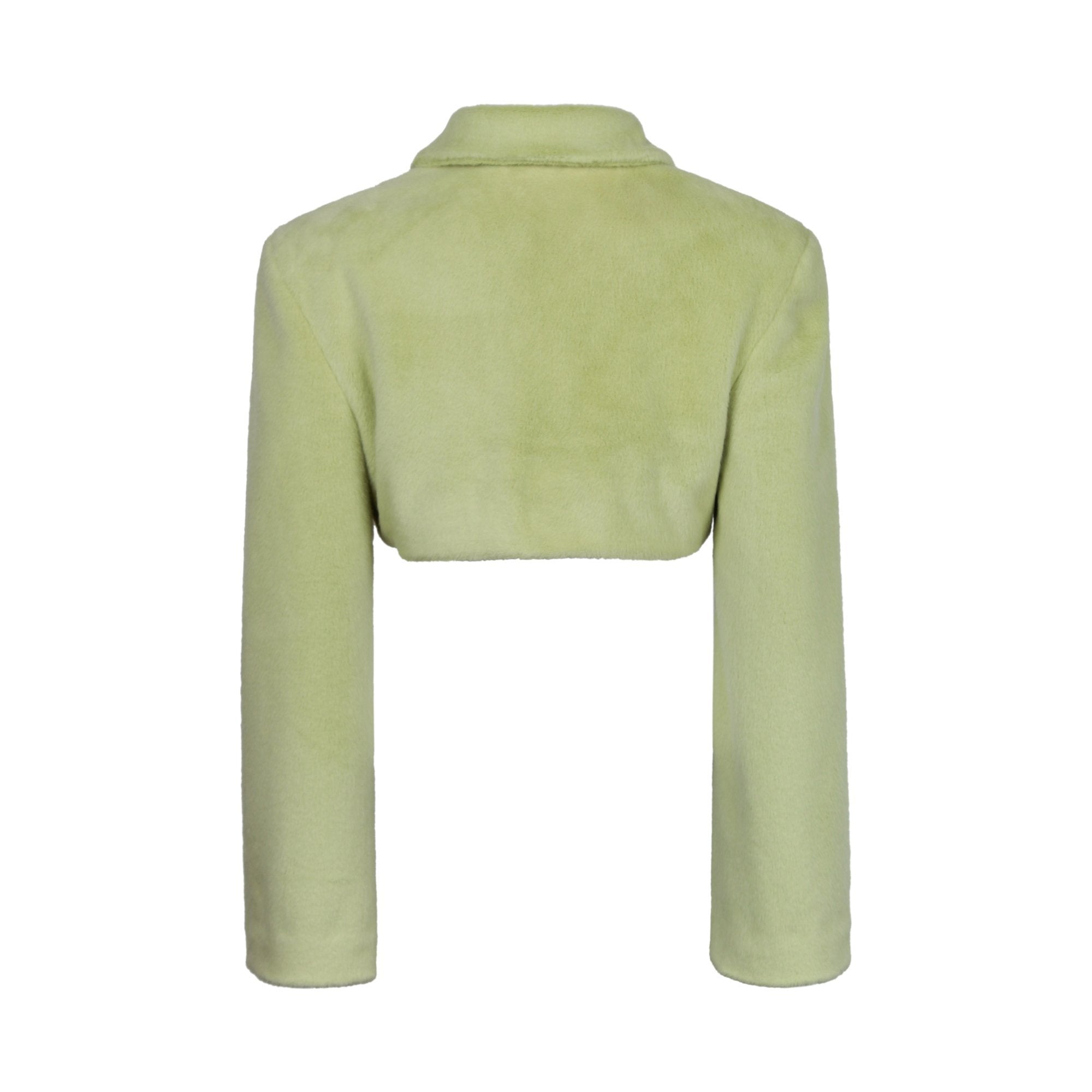 CALVIN LUO Green Faux-Mink Twist-Lock Jacket | MADA IN CHINA