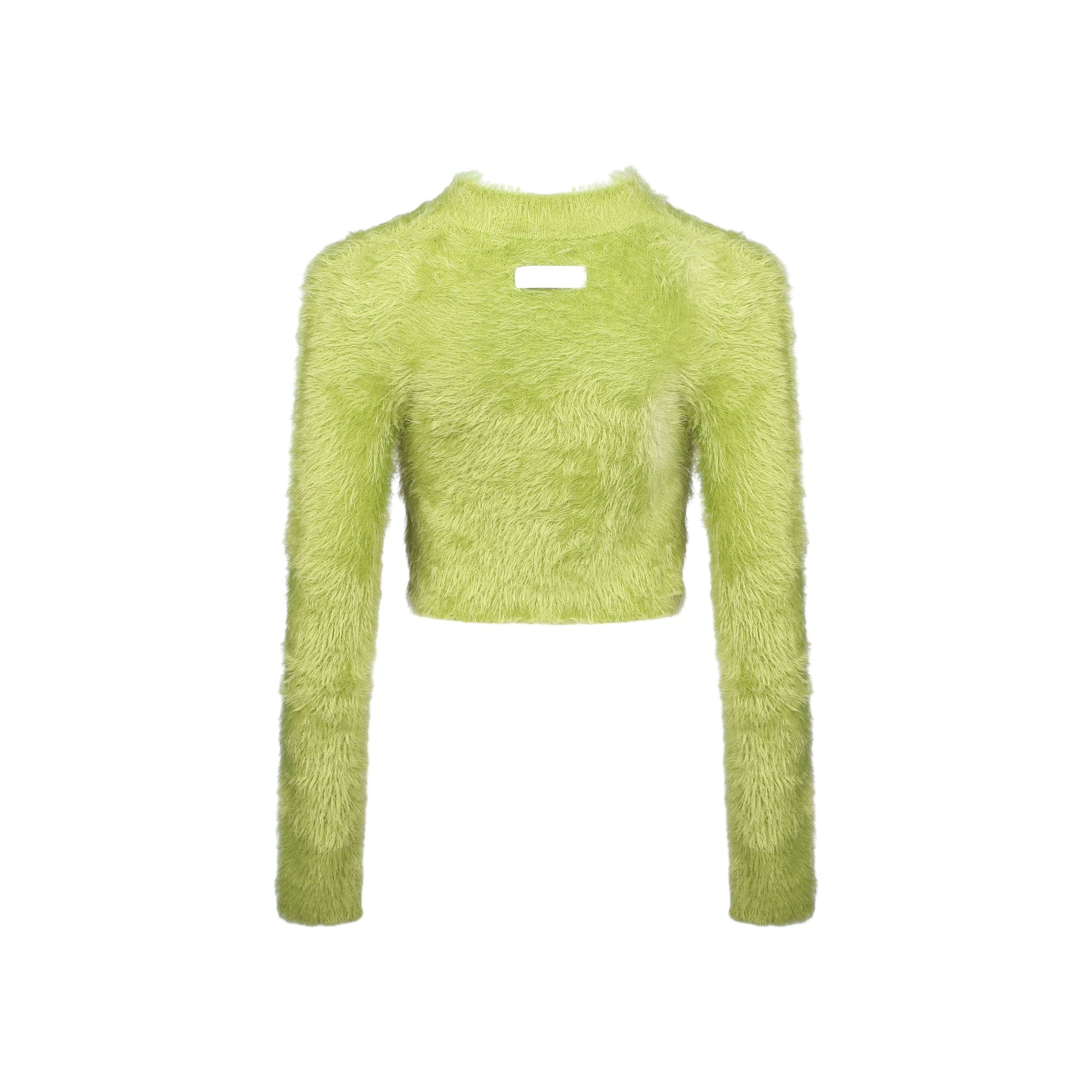 ANN ANDELMAN Green Feather Yarn Sweater | MADA IN CHINA