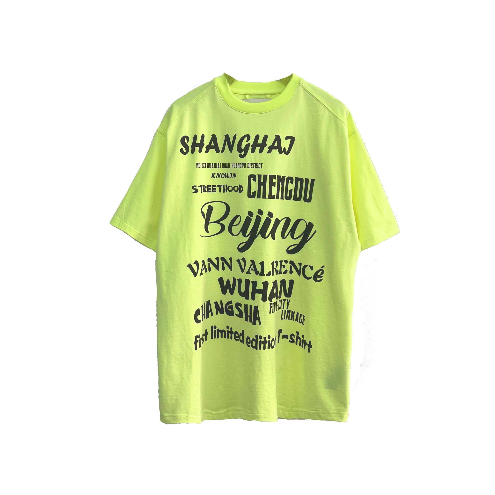 VANN VALRENCÉ Green "Five Cities Linkage" Limited Compassion T-shirt | MADA IN CHINA