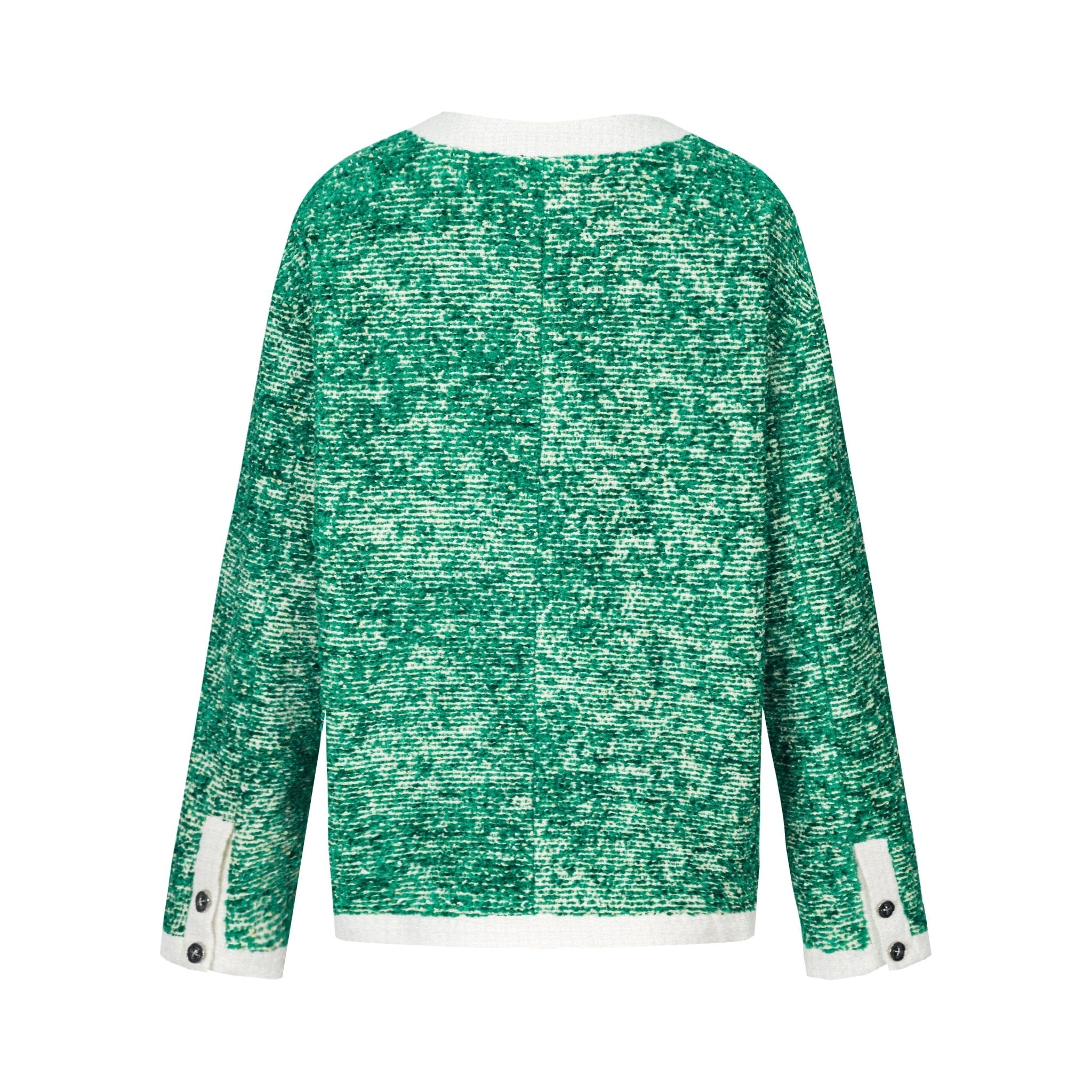 Alexia Sandra Green Tweed Buttoned Cardigan | MADA IN CHINA