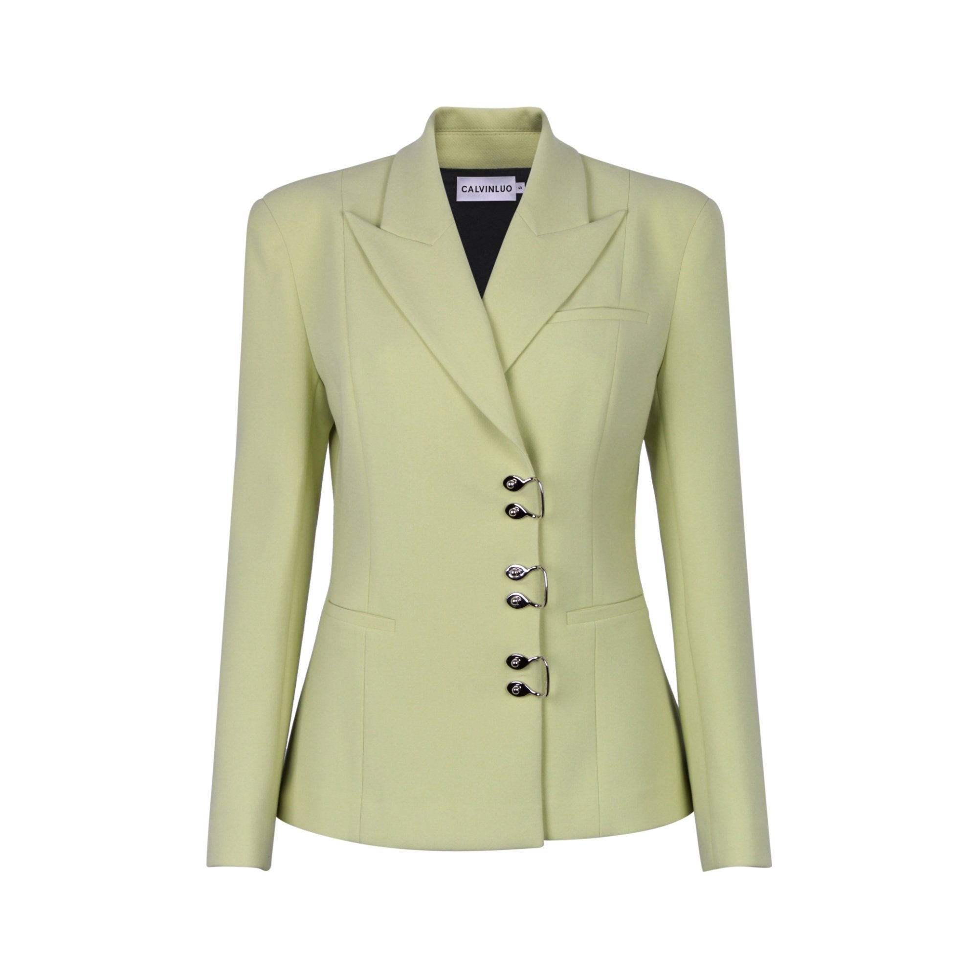 CALVIN LUO Green U-Lock Cinched Jacket | MADA IN CHINA