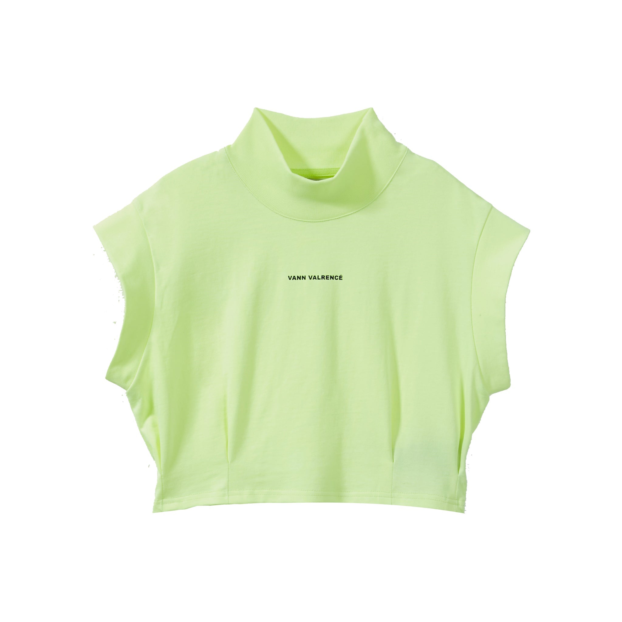 VANN VALRENCÉ Green Women Short High-neck T-shirt | MADA IN CHINA