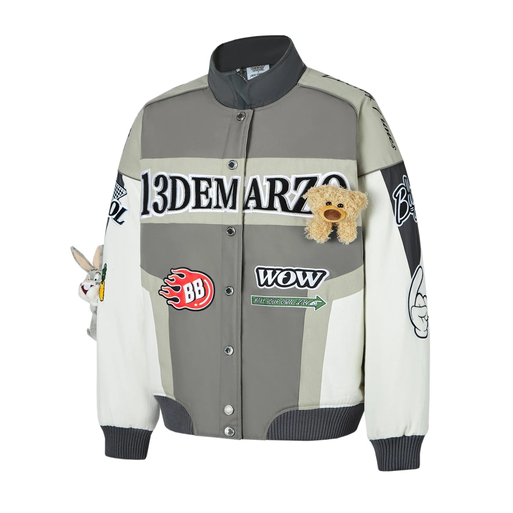 13DE MARZO Grey Bugs Bunny Racing Jacket | MADA IN CHINA