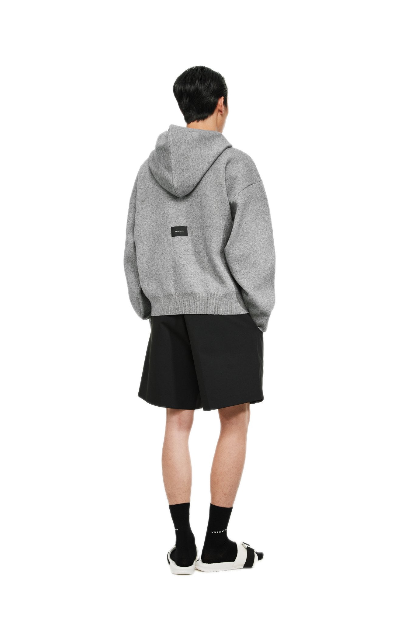 UNAWARES Grey Customized Oversize Hooded Sweatshirt Logo Sweater | MADA IN CHINA