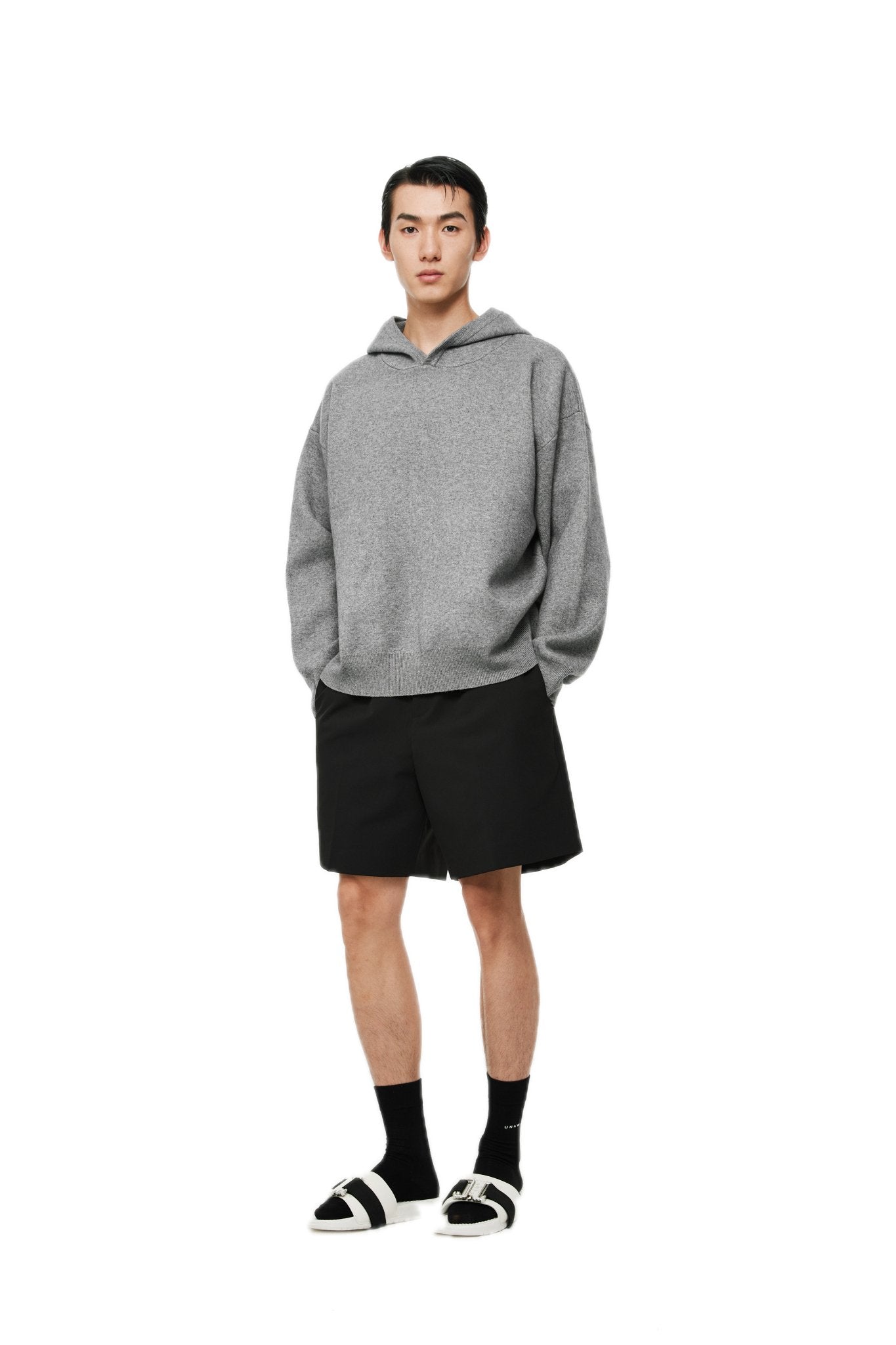 UNAWARES Grey Customized Oversize Hooded Sweatshirt Logo Sweater | MADA IN CHINA