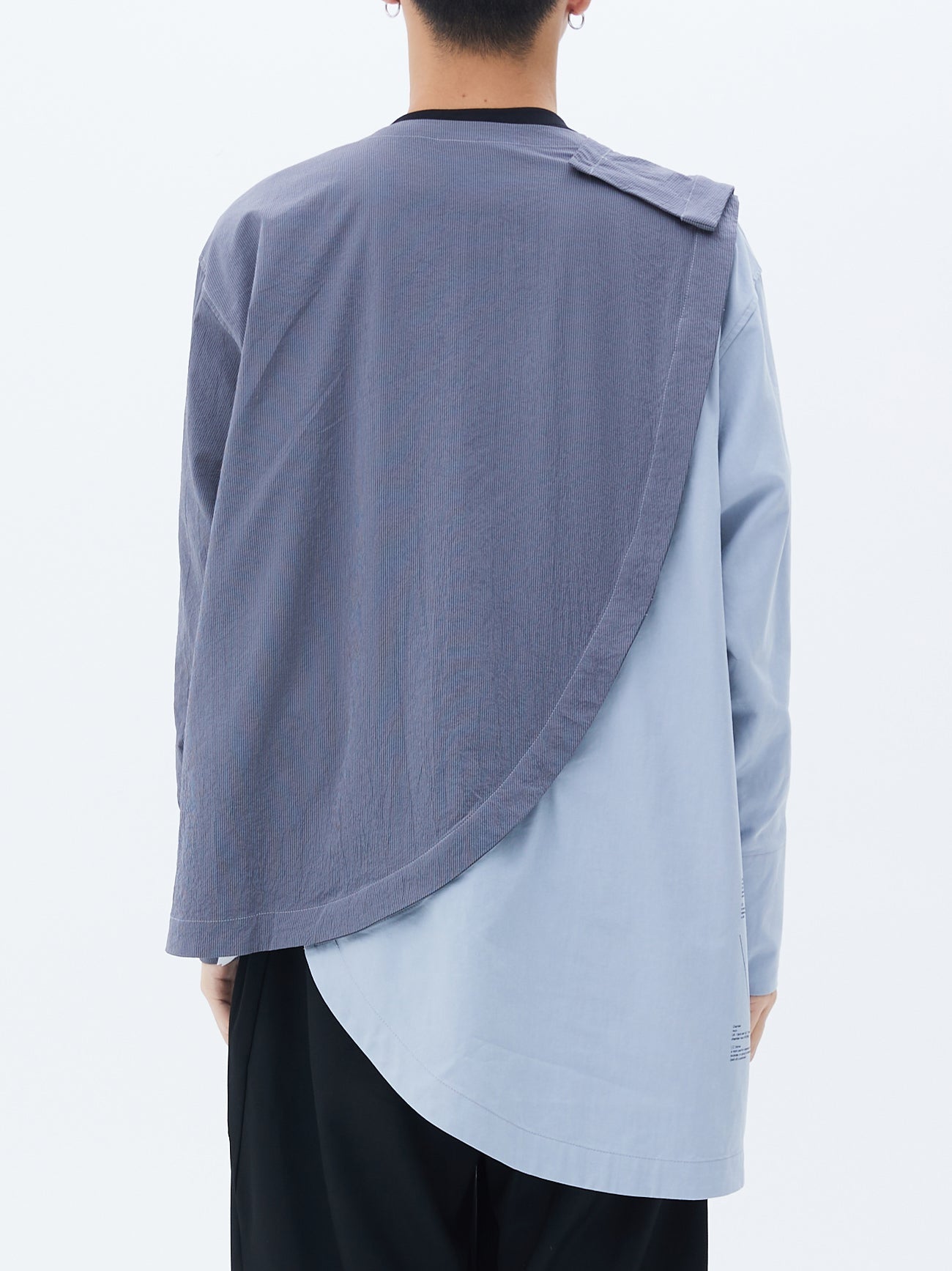 ROARINGWILD Grey Fan-Shaped Patchwork Shirt | MADA IN CHINA