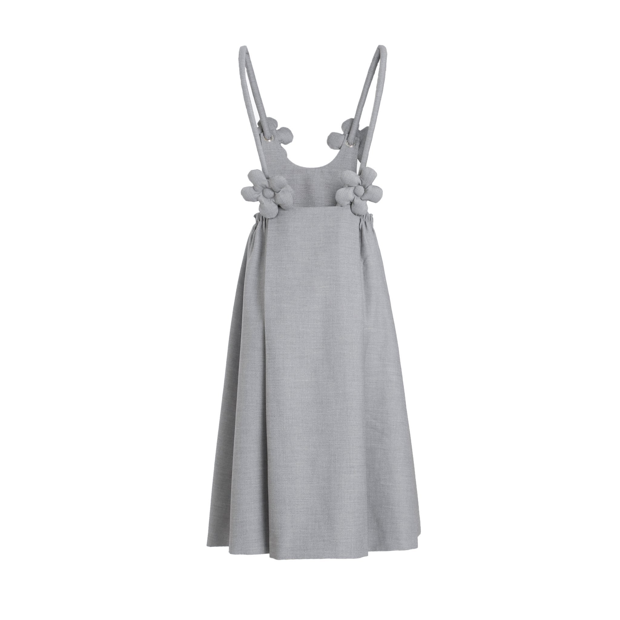 FENGYI TAN Grey Flower Overall Dress | MADA IN CHINA