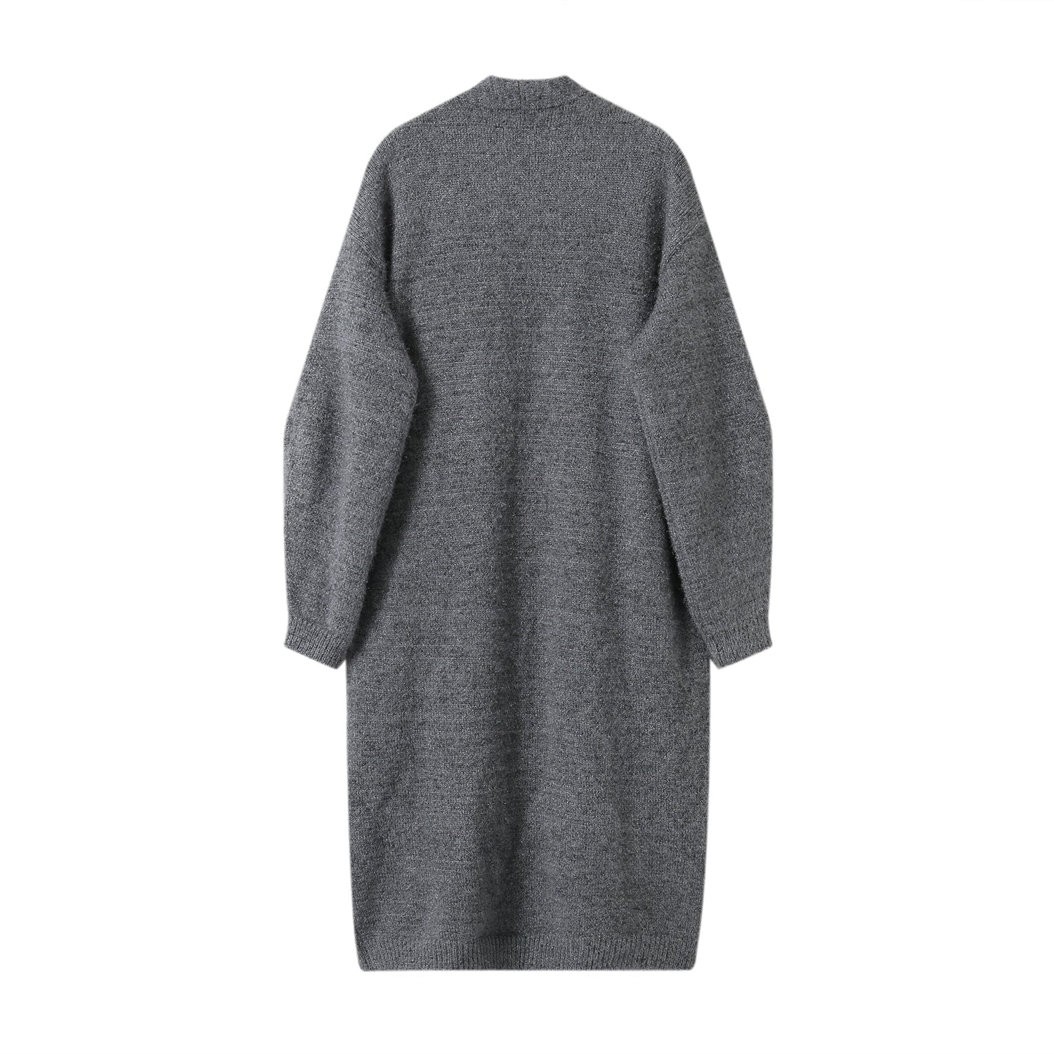 SOMESOWE Grey Fluffy Blend Long Cardigan | MADA IN CHINA