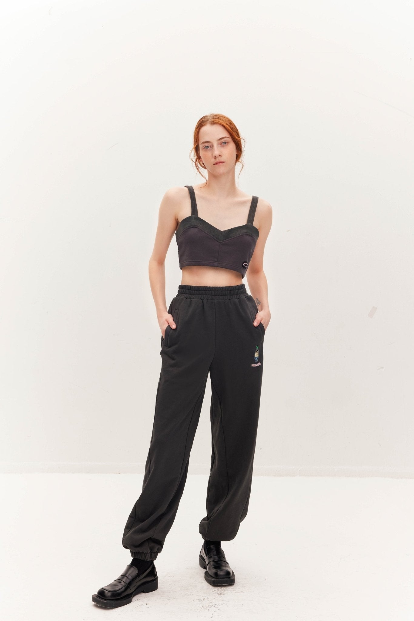 HERLIAN Grey Heart Hugging Fish Sweat Pant | MADA IN CHINA