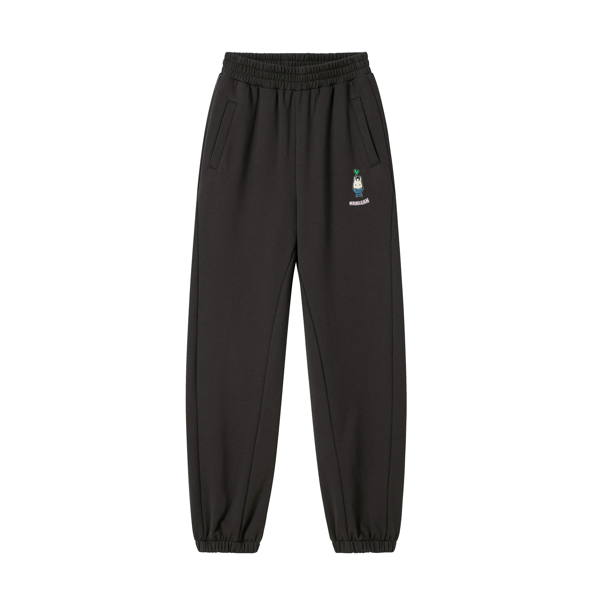 HERLIAN Grey Heart Hugging Fish Sweat Pant | MADA IN CHINA