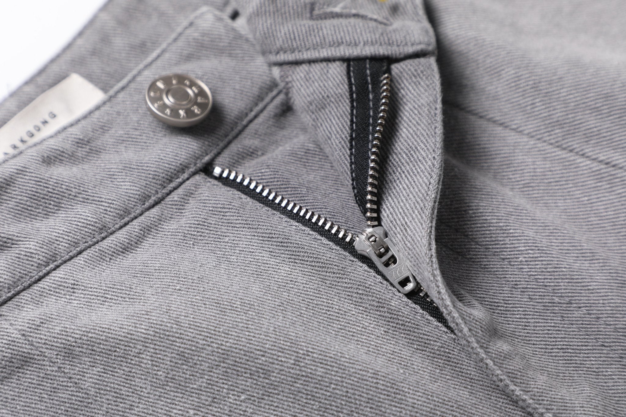 MARK GONG Grey Hollow Denim Pants | MADA IN CHINA