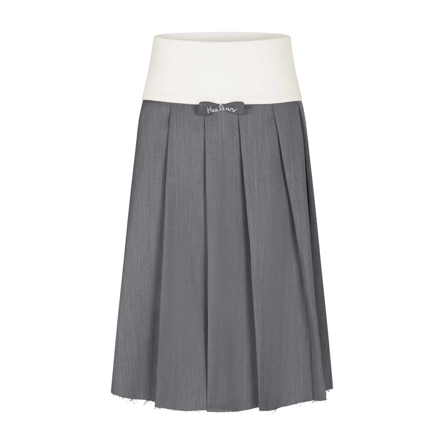 Mid-length Pleated Skirt in Grey | MADAX