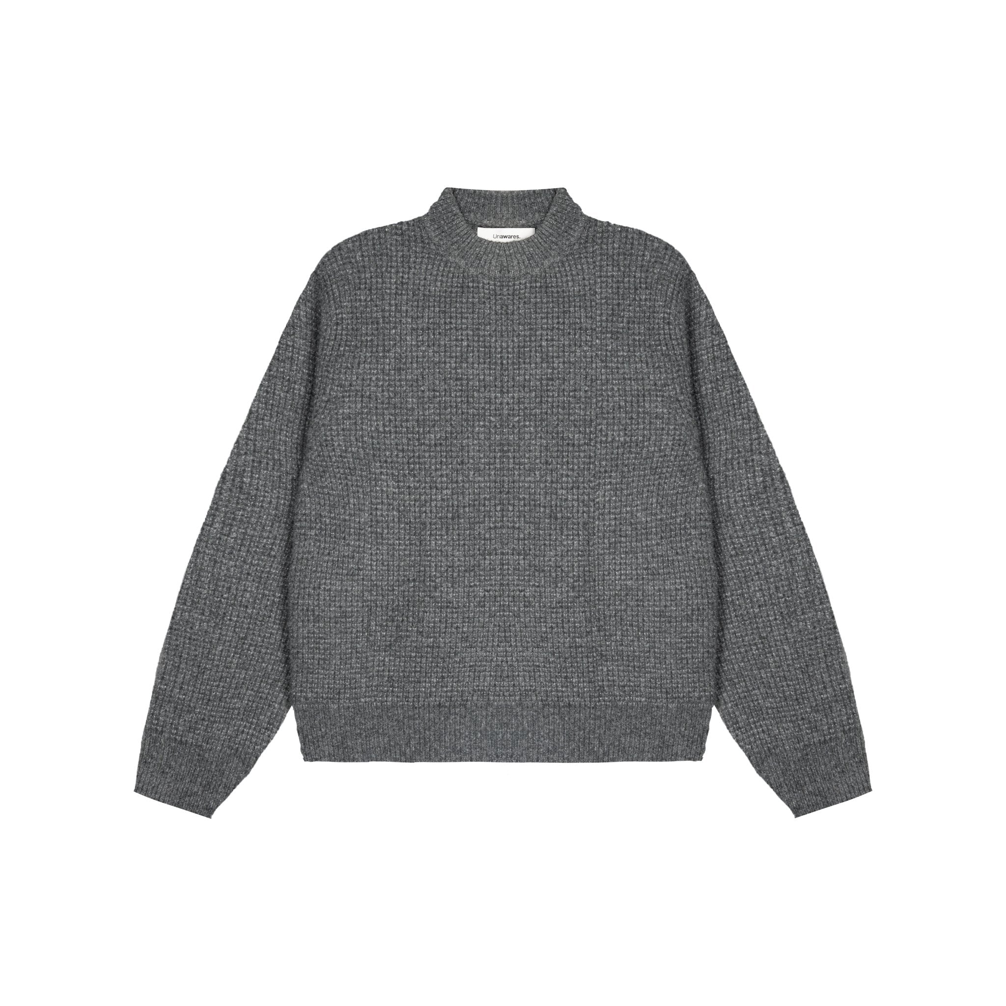 UNAWARES Grey Patchwork Loose Pullover Sweater | MADA IN CHINA