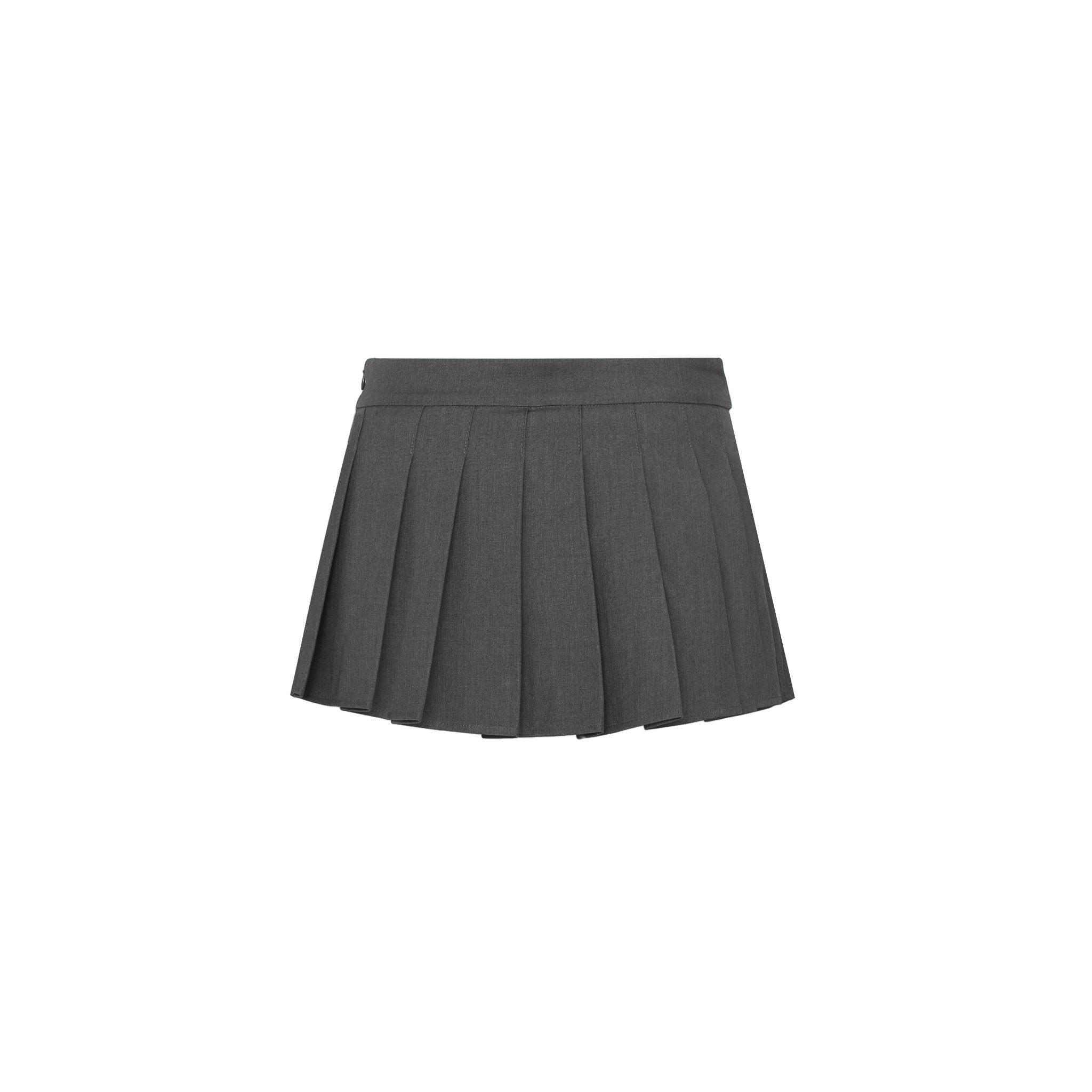 Grey Pleated Short Skirt | MADAX