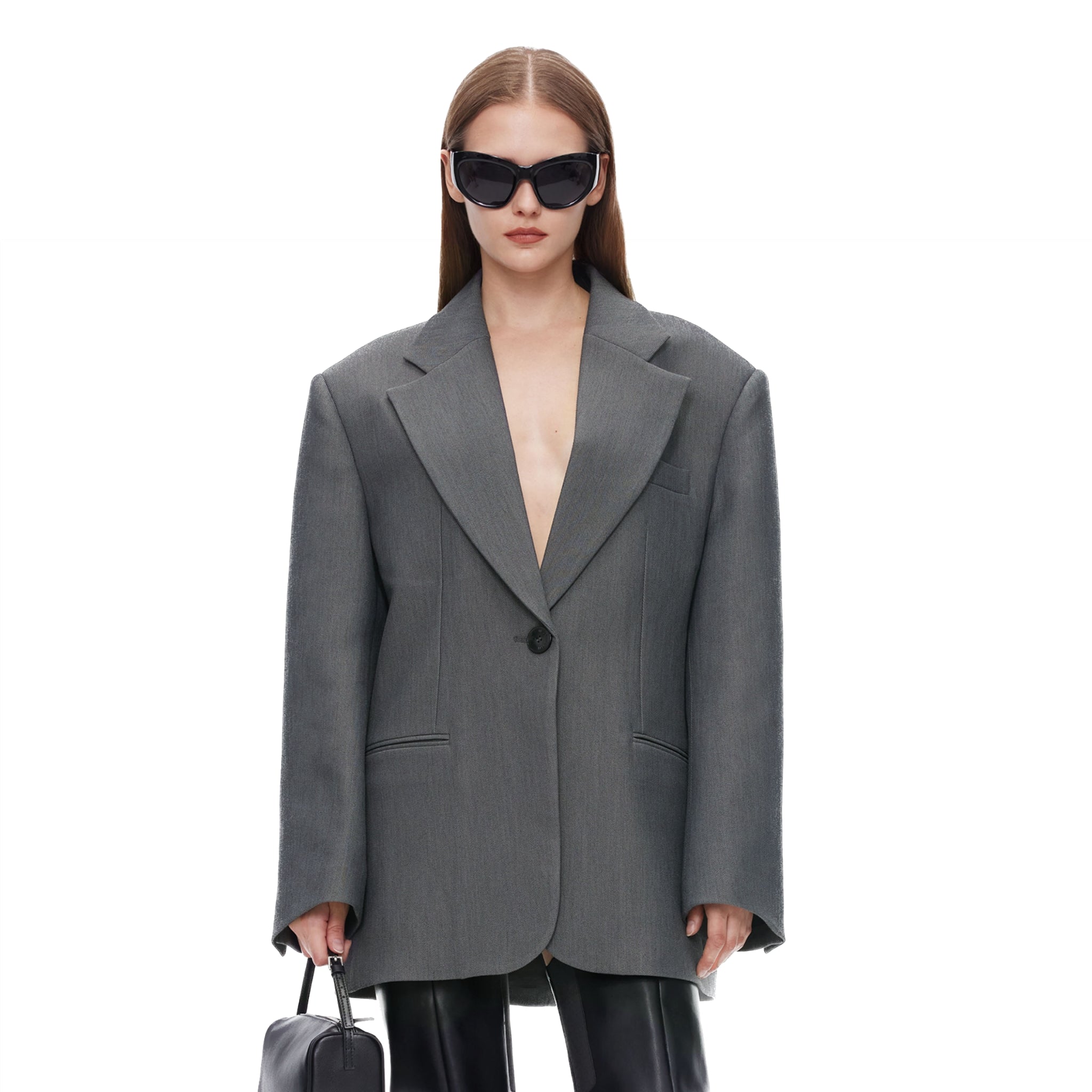 ANN ANDELMAN Grey Single-button Blazer | MADA IN CHINA