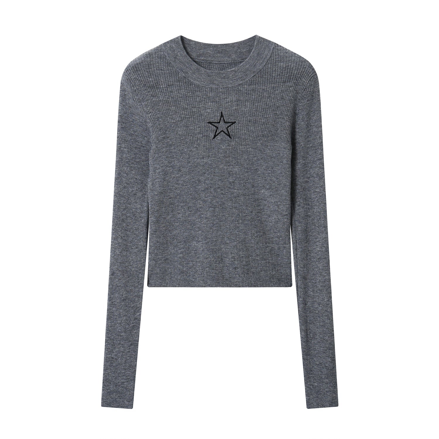 SOMESOWE Grey Stitched Star Bottoming Shirt | MADA IN CHINA