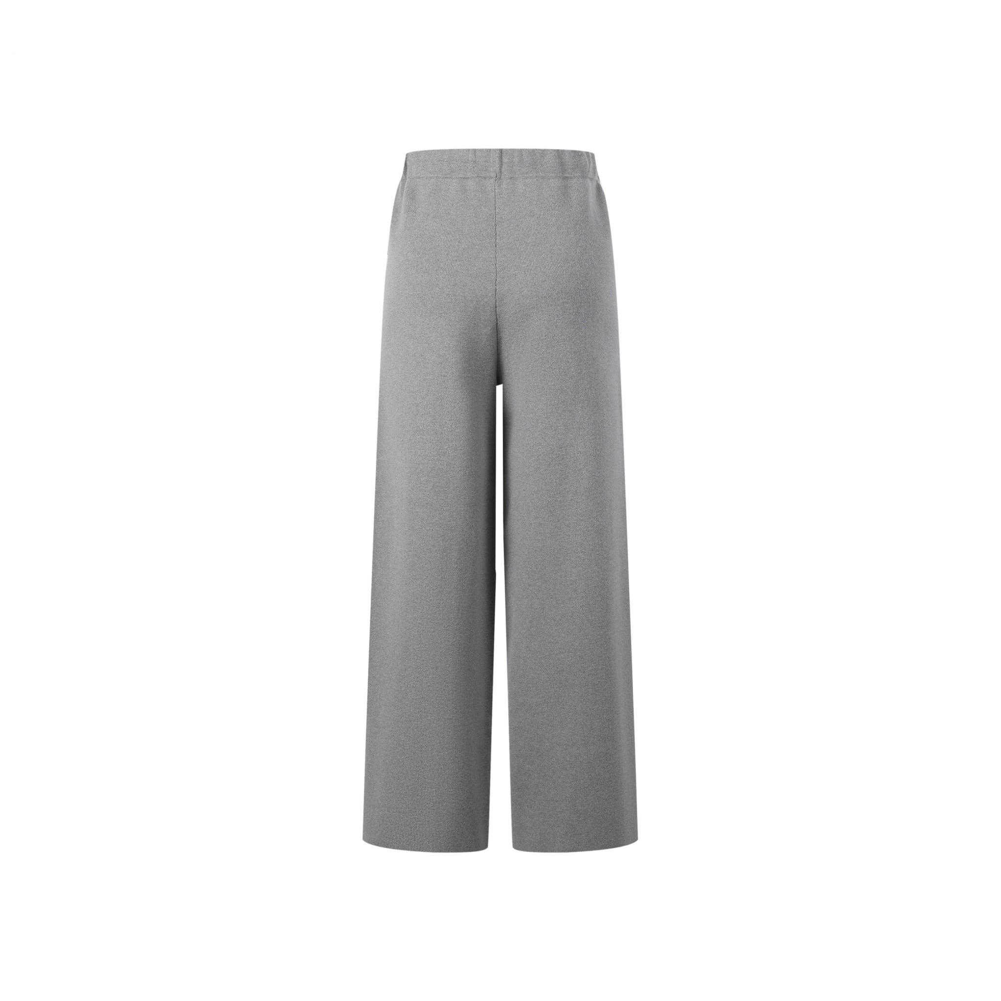 THREE QUARTERS Grey Straight Woolen Pants | MADA IN CHINA