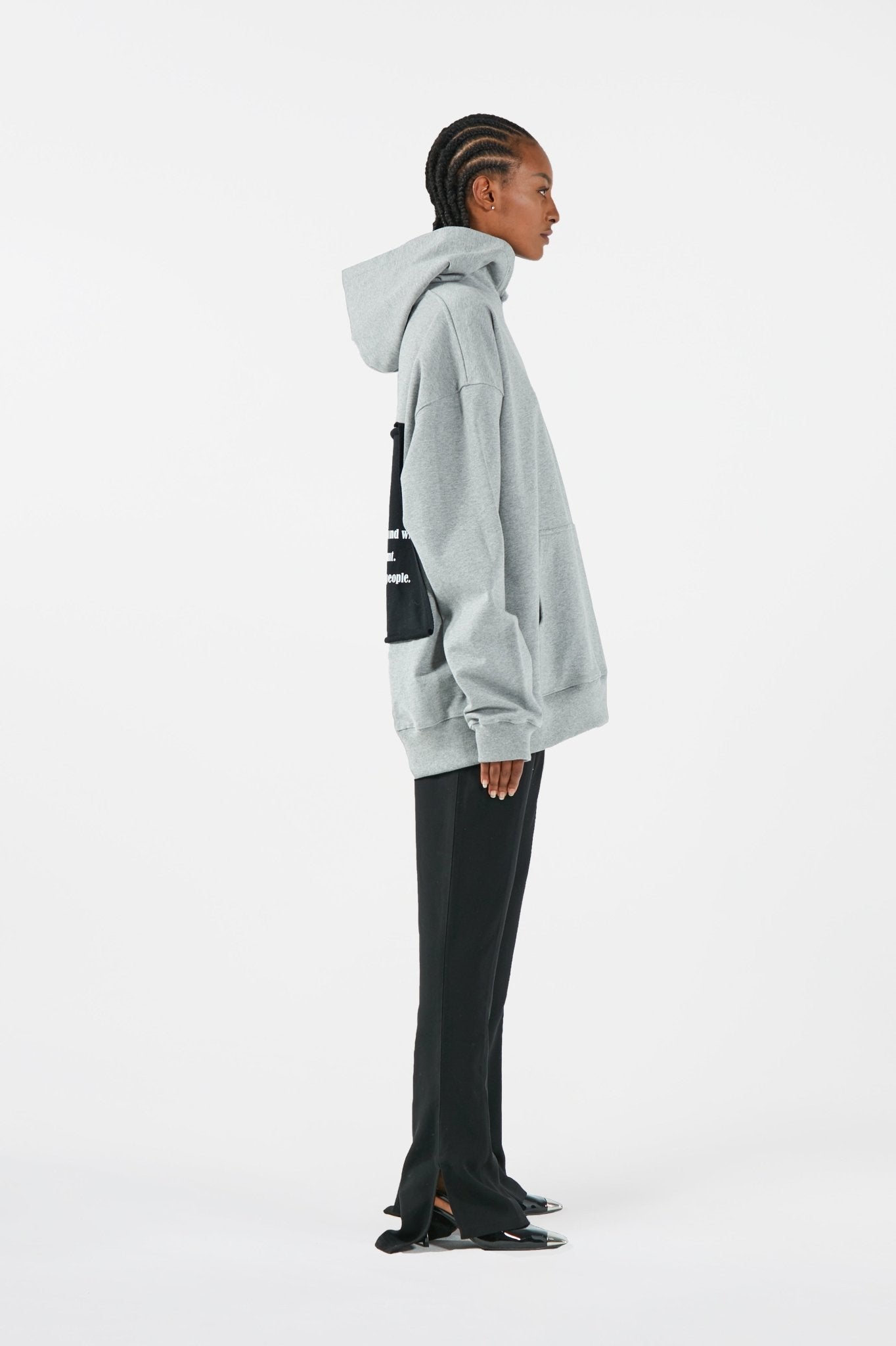 VANN VALRENCÉ Grey Structure Combination Hoodie | MADA IN CHINA