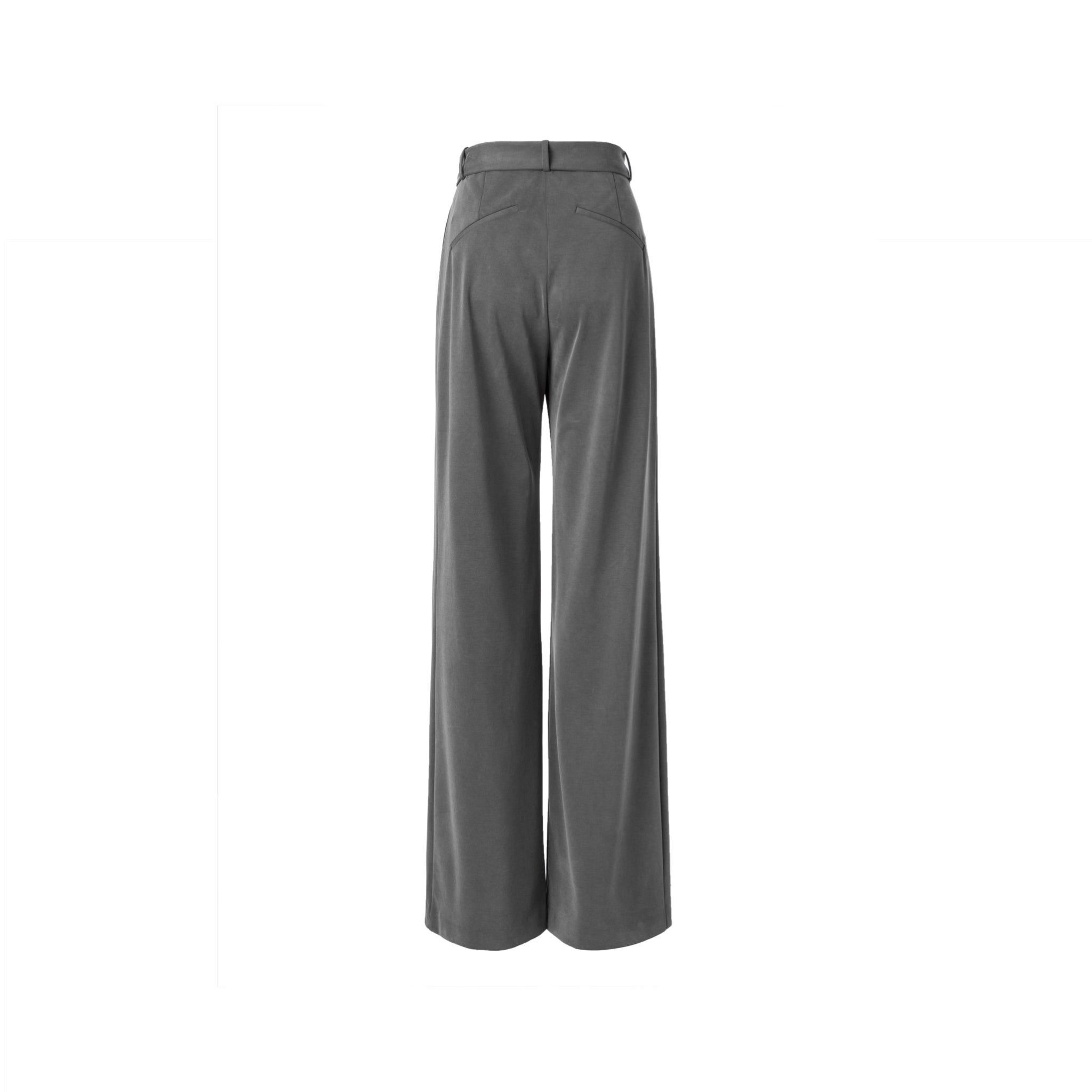 Ther. Grey Suedette wide-legged trousers | MADA IN CHINA