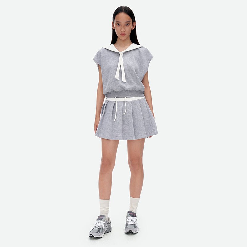 HERLIAN Grey Tennis Pleated Skirt | MADA IN CHINA