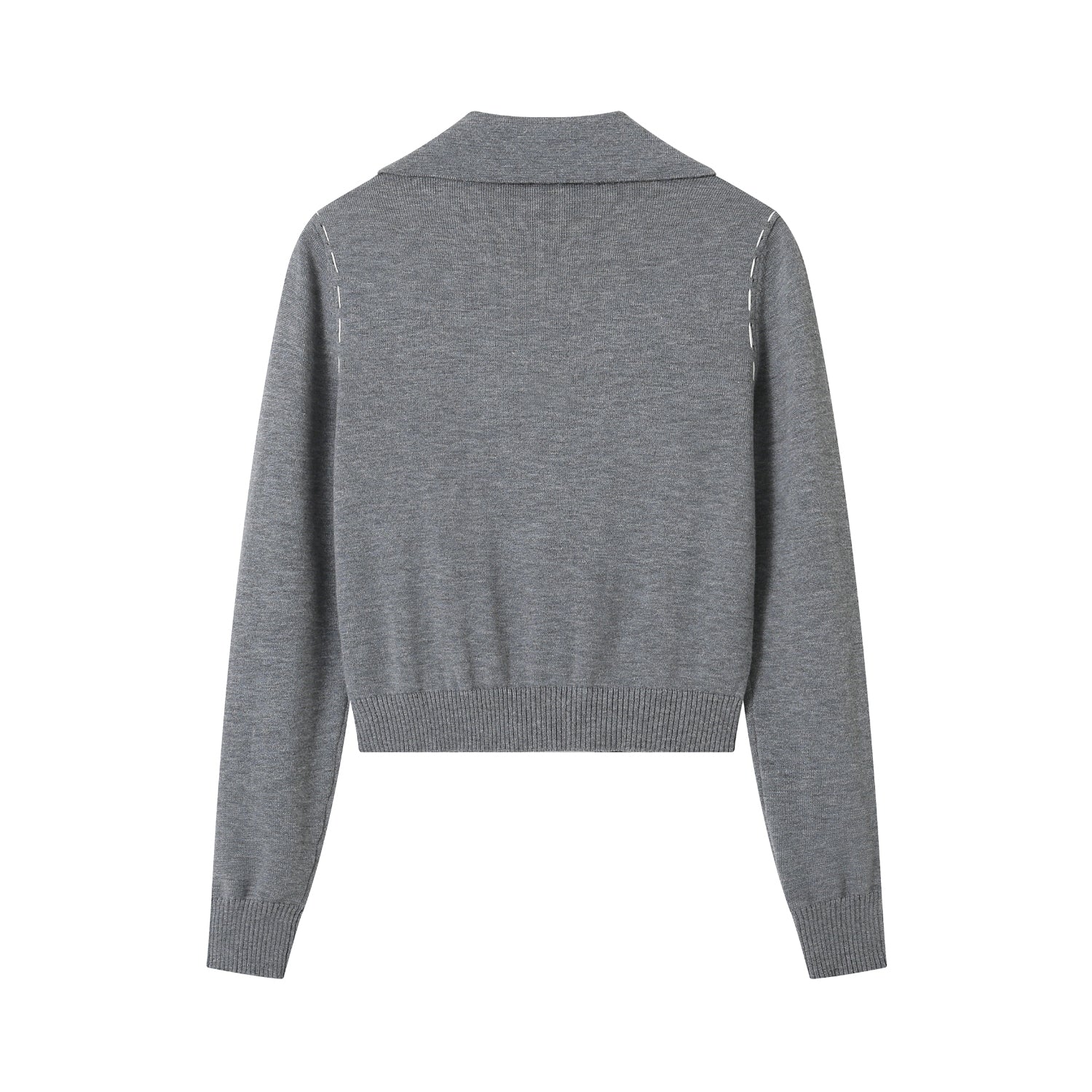 SOMESOWE Grey Two Piece Minimal Cardigan | MADA IN CHINA