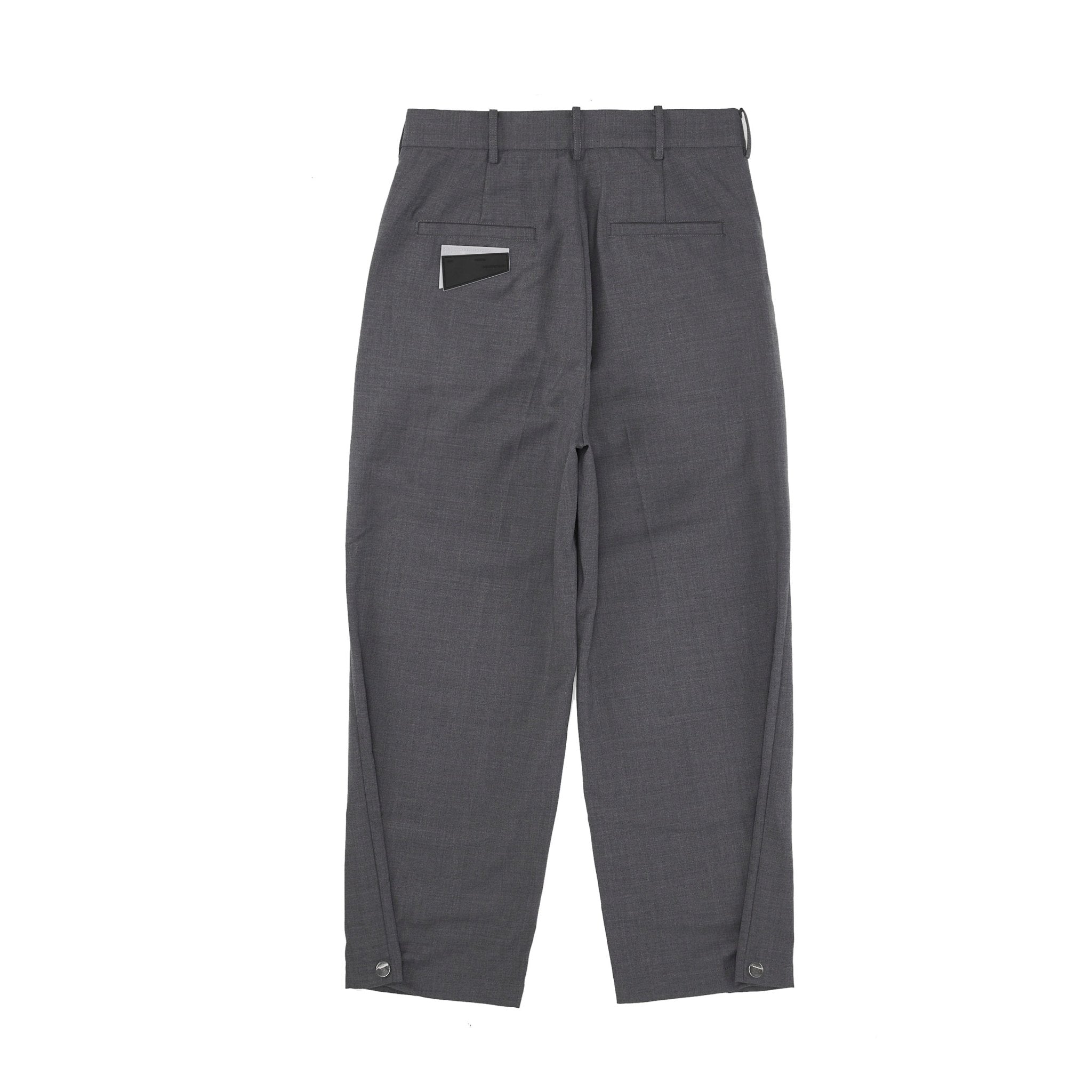 ROARINGWILD Grey Woolen Loose Slacks | MADA IN CHINA