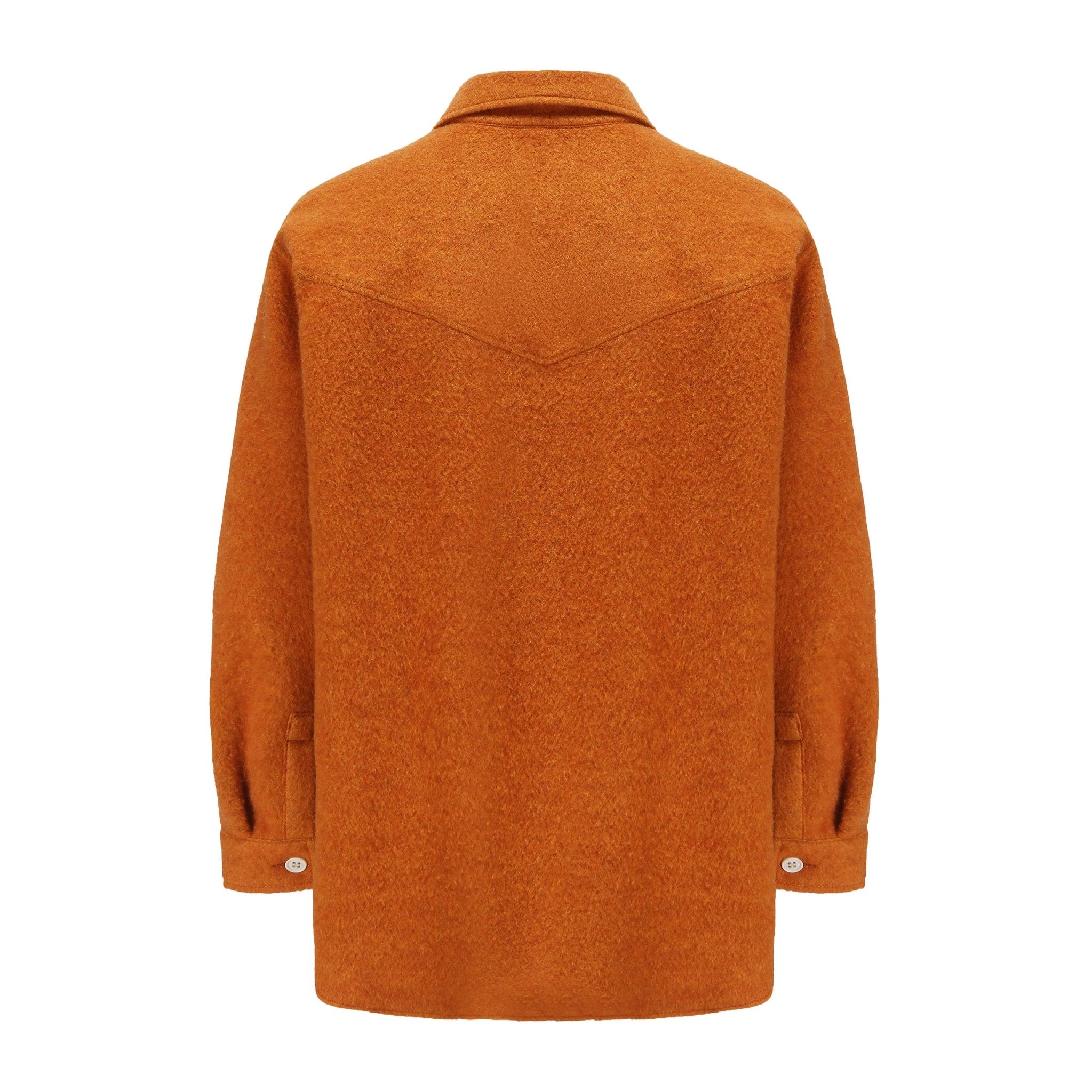 GARCON BY GARCON Hand Hook Pocket Trim Soft Wool POLO Pullover Shirt Orange | MADA IN CHINA