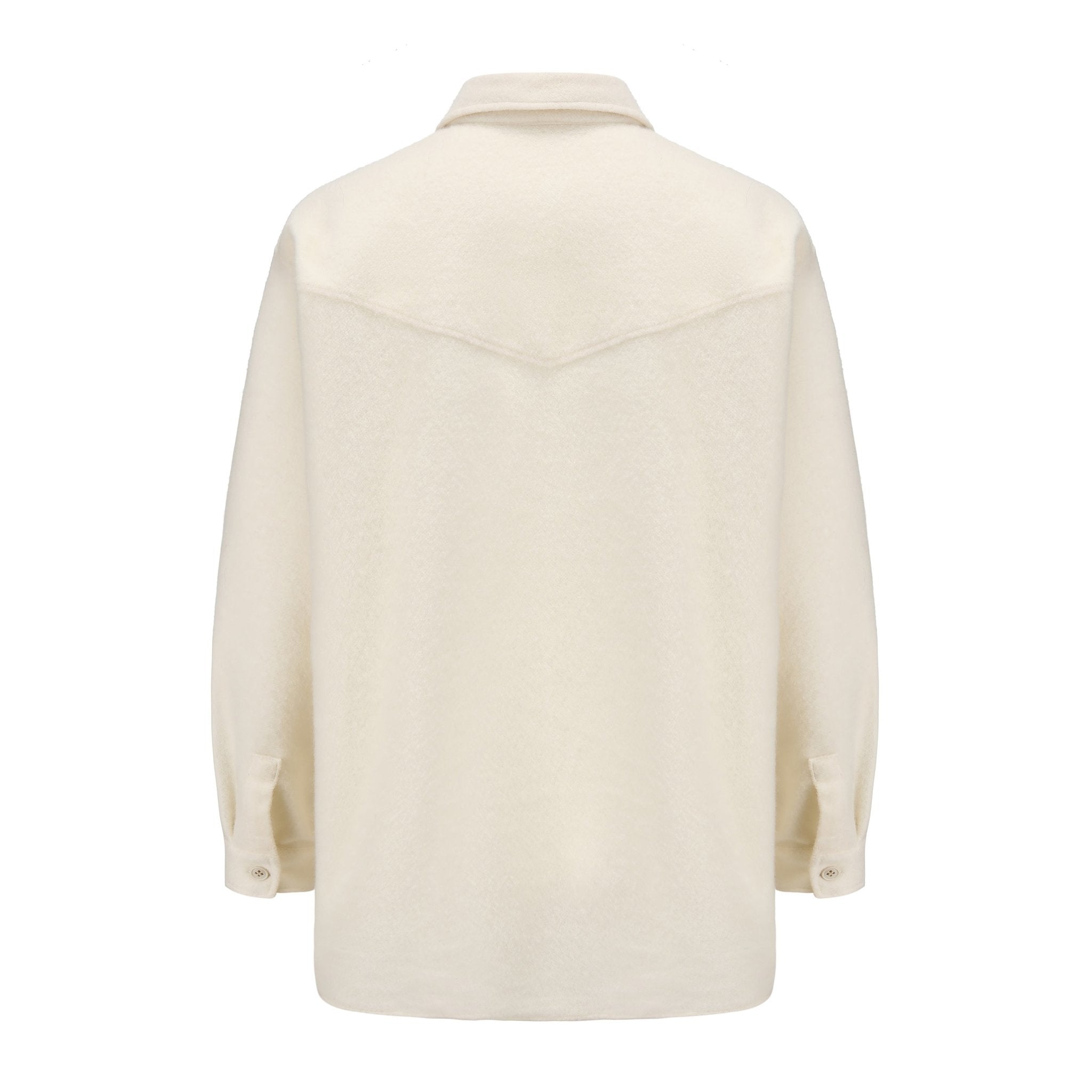 GARCON BY GARCON Hand Hook Pocket Trim Soft Wool POLO Pullover Shirt White | MADA IN CHINA